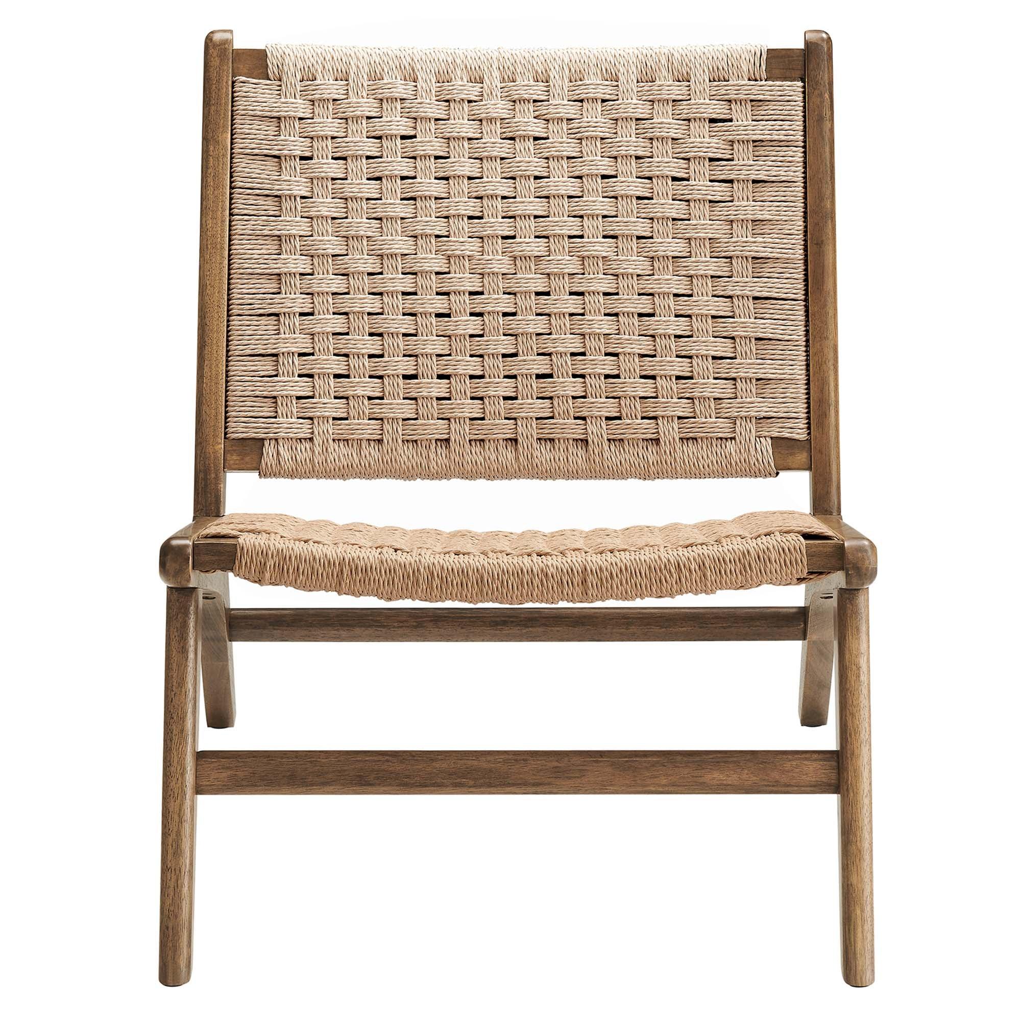 Saoirse Woven Rope Wood Accent Lounge Chair