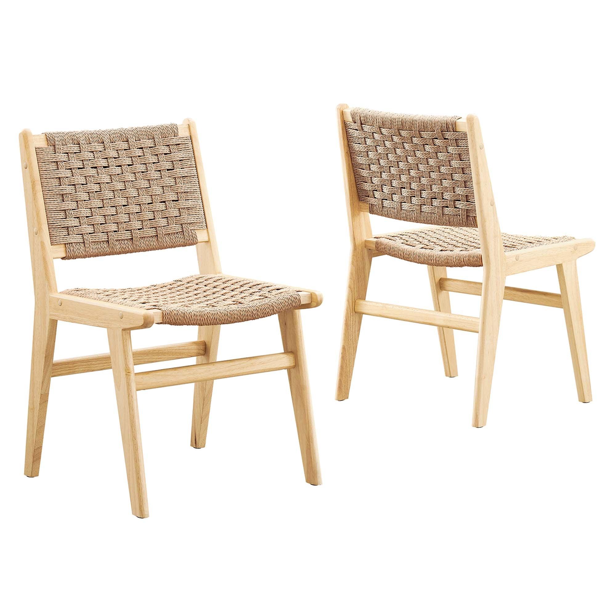 Saoirse Woven Rope Wood Dining Side Chair Set of 2