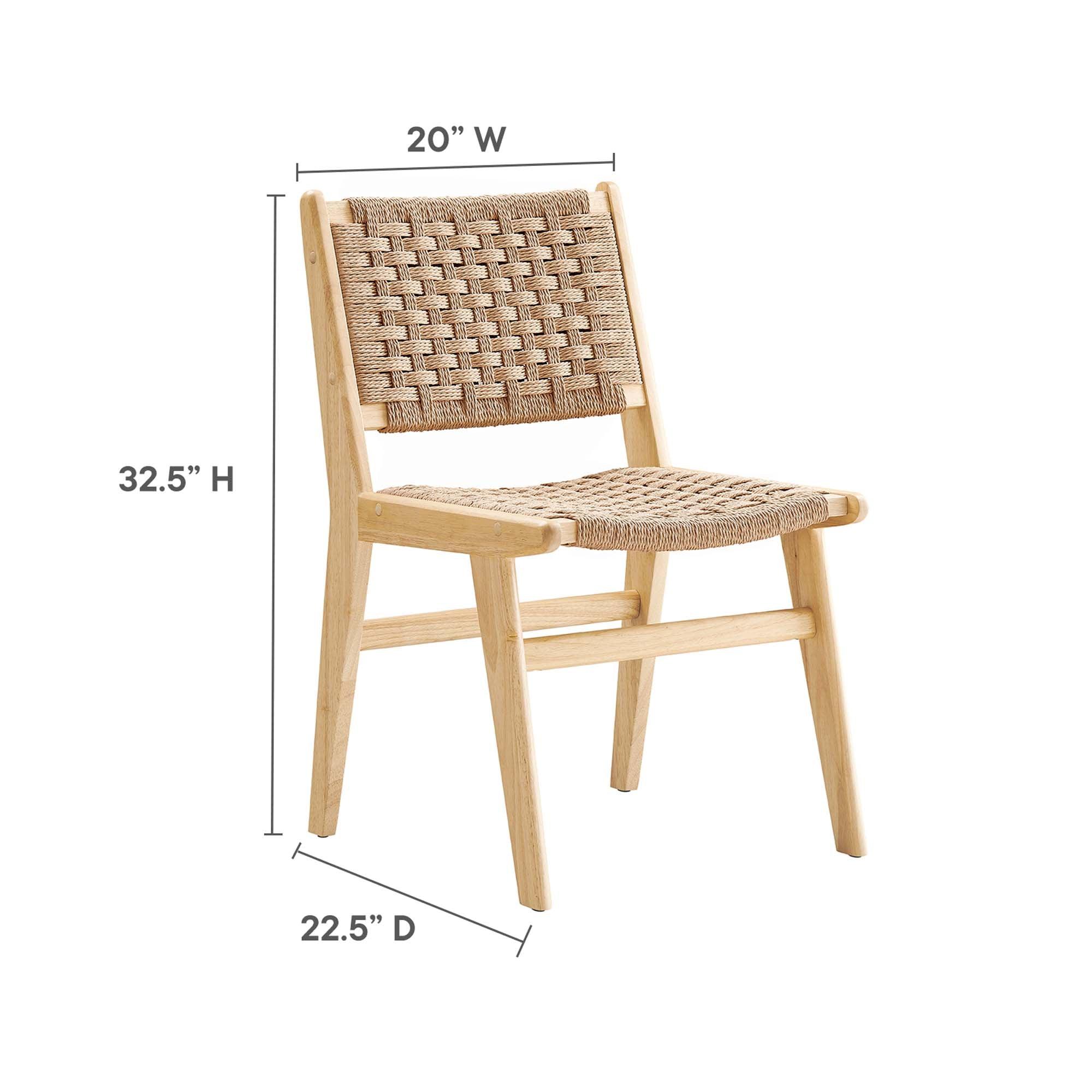 Saoirse Woven Rope Wood Dining Side Chair Set of 2