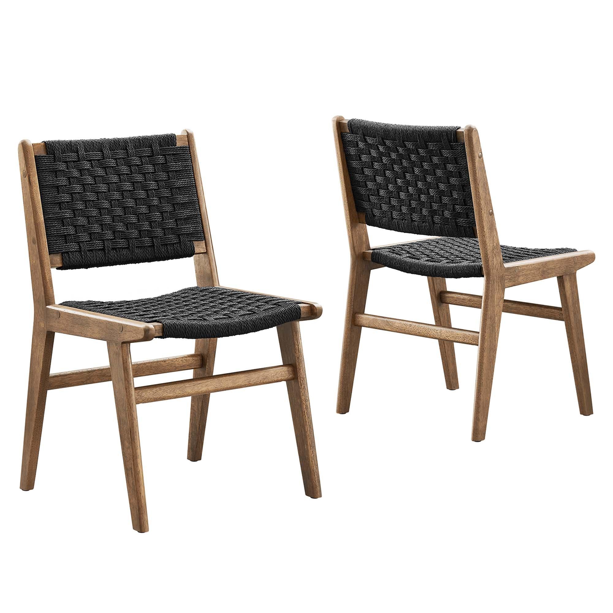 Saoirse Woven Rope Wood Dining Side Chair Set of 2