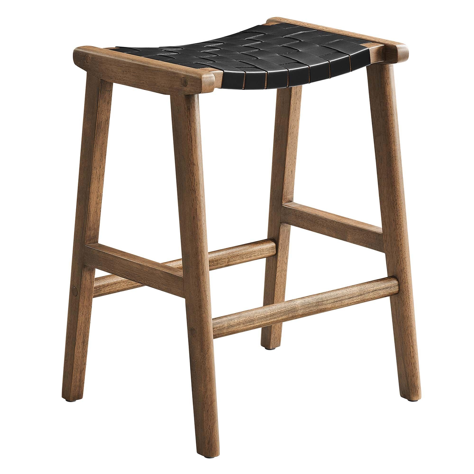 Saoirse Faux Leather Wood Counter Stool Set of 2