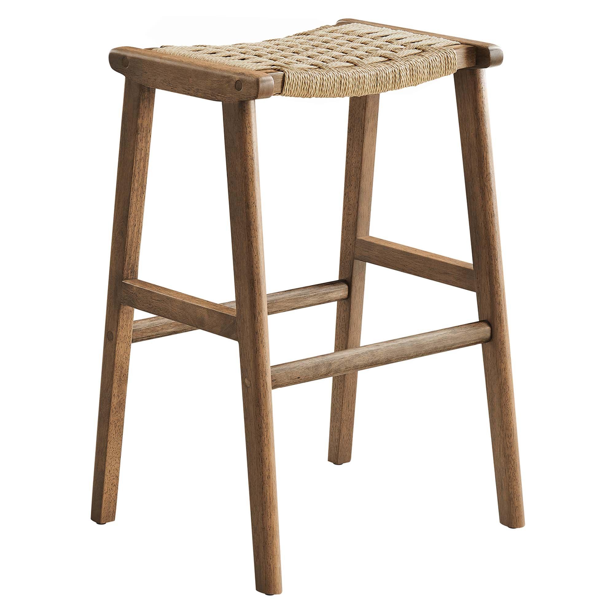 Saoirse Woven Rope Wood Bar Stool Set of 2