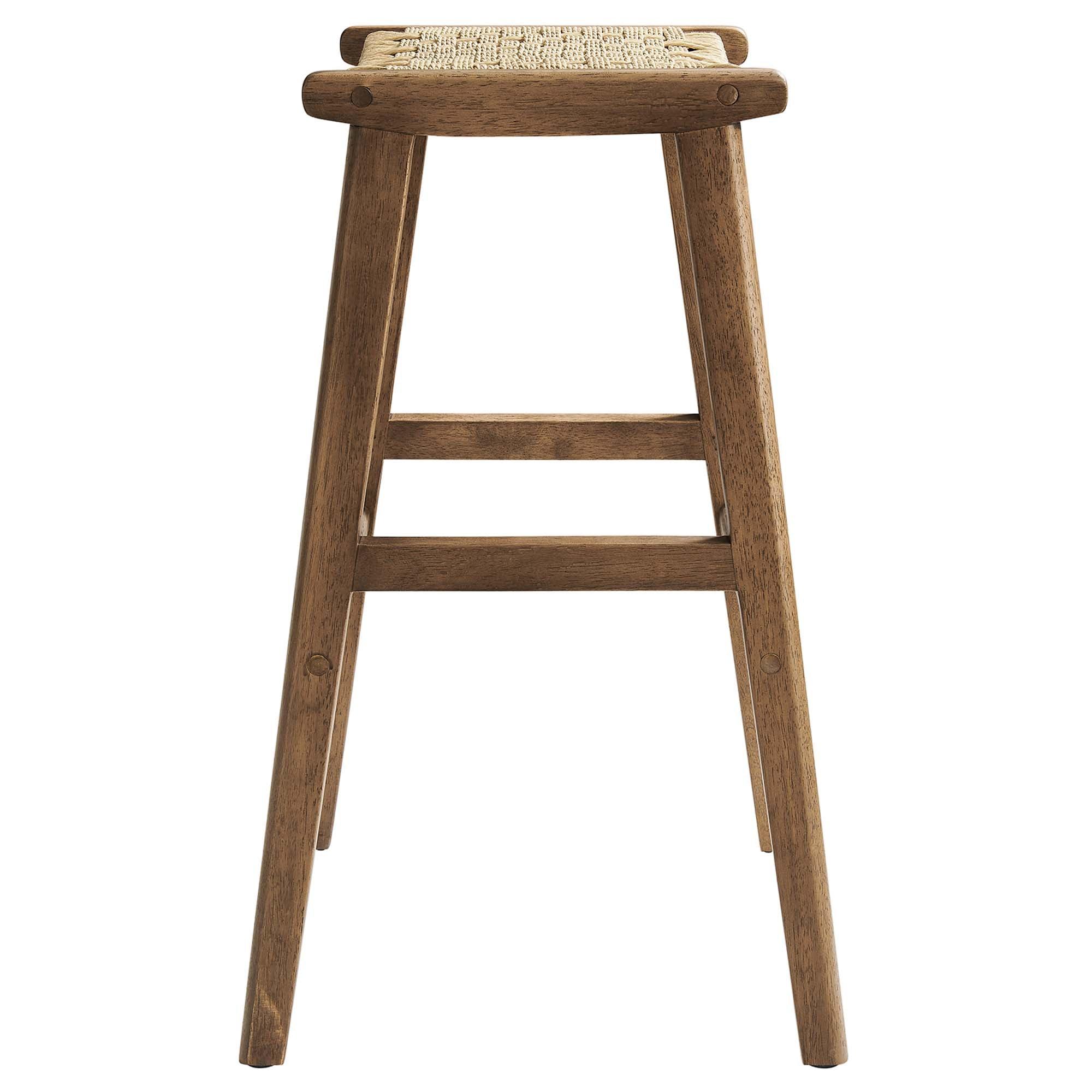 Saoirse Woven Rope Wood Bar Stool Set of 2