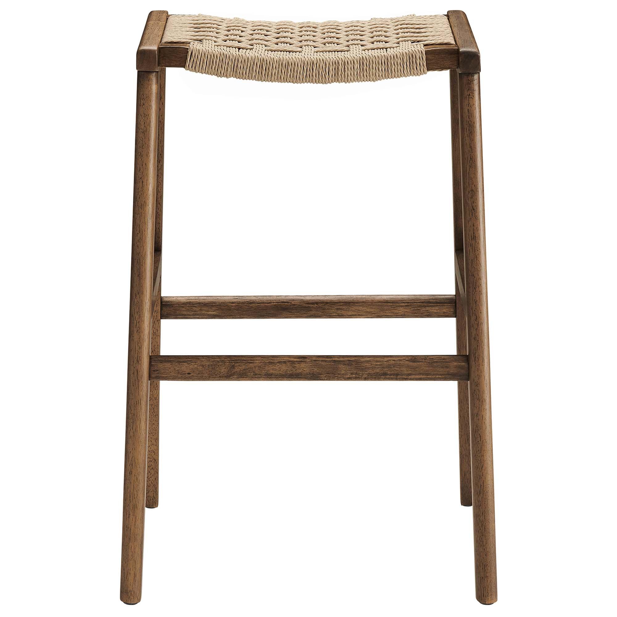 Saoirse Woven Rope Wood Bar Stool Set of 2