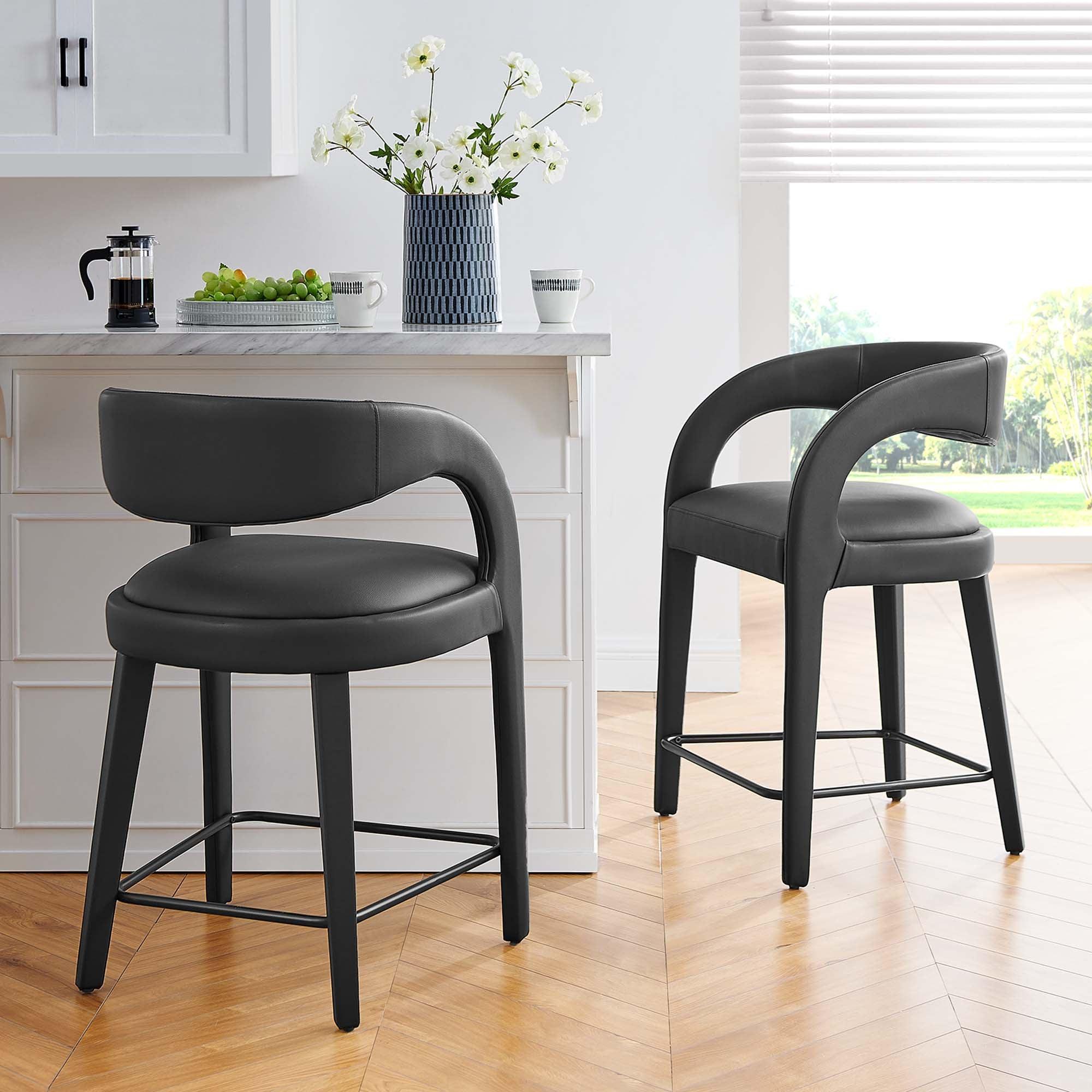 Pinnacle Vegan Leather Counter Stool Set of 2