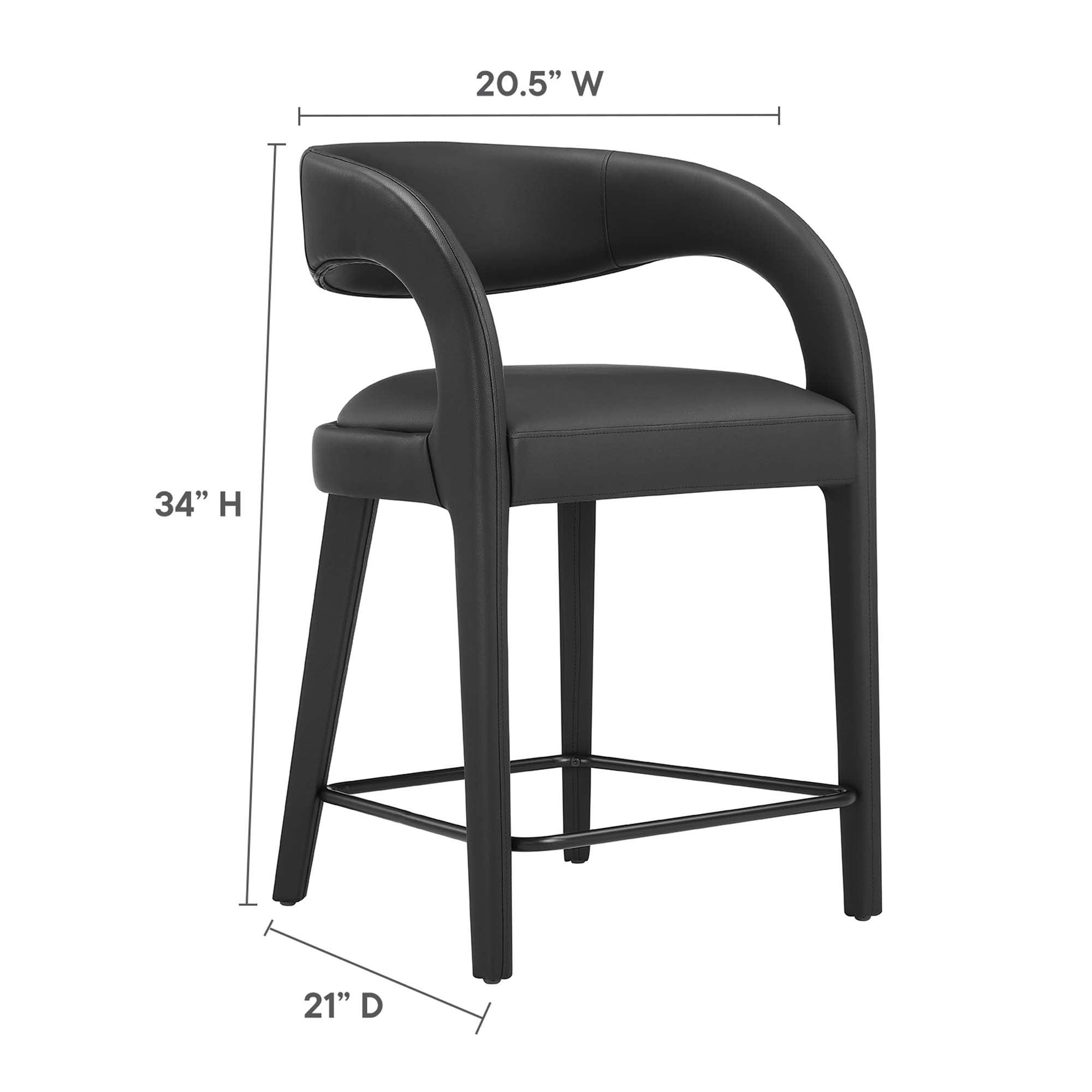 Pinnacle Vegan Leather Counter Stool Set of 2