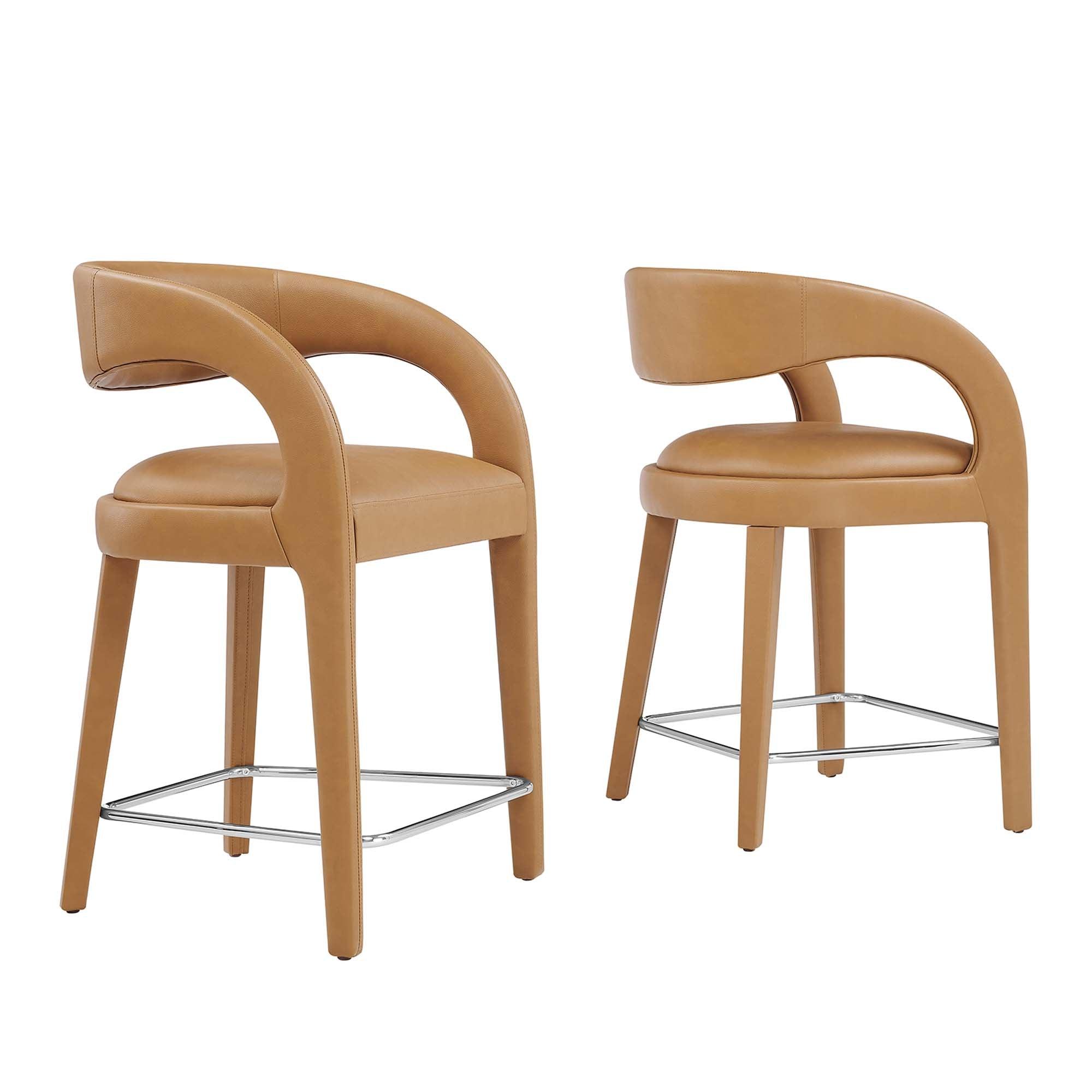 Pinnacle Vegan Leather Counter Stool Set of 2