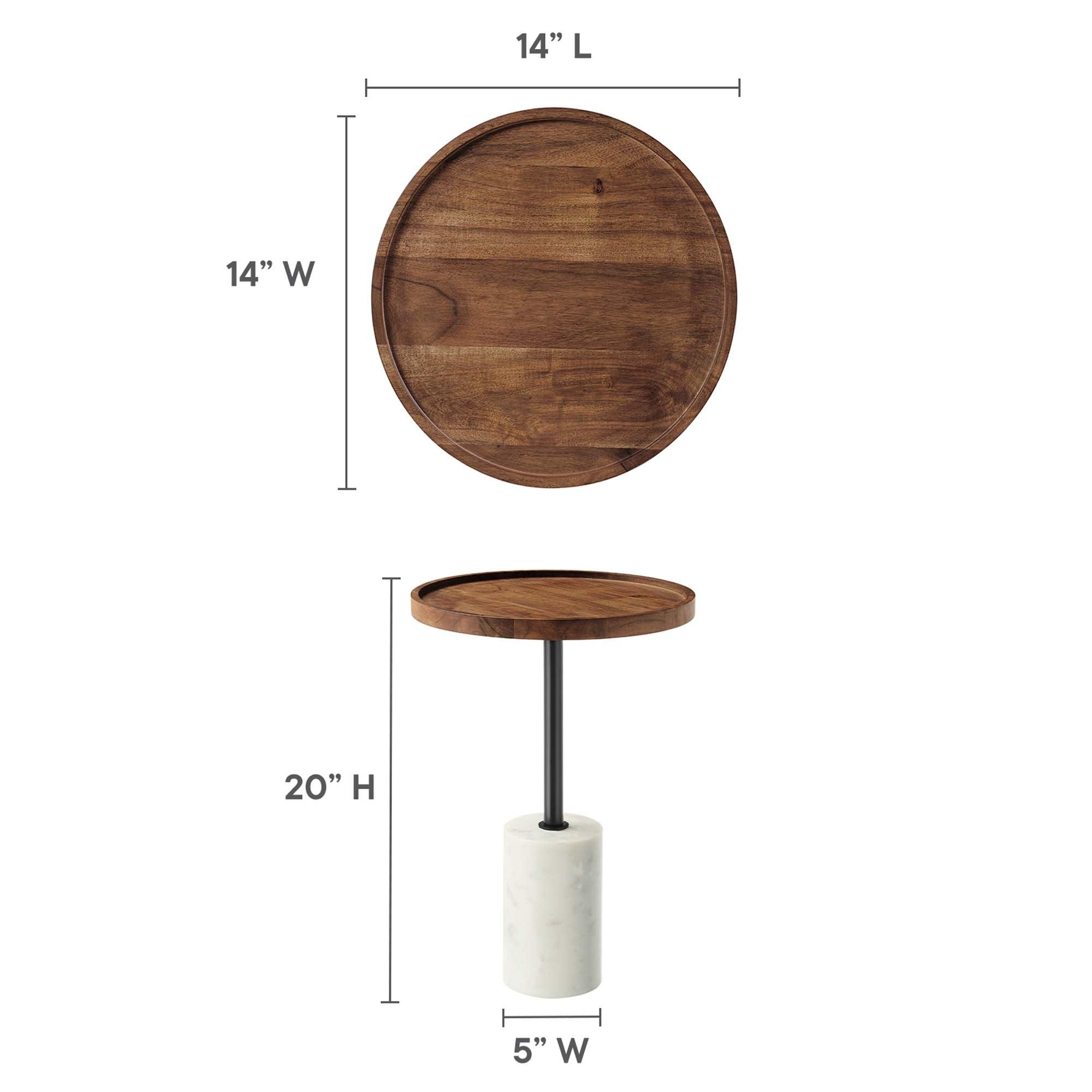 Amina Round Acacia Wood Side Table