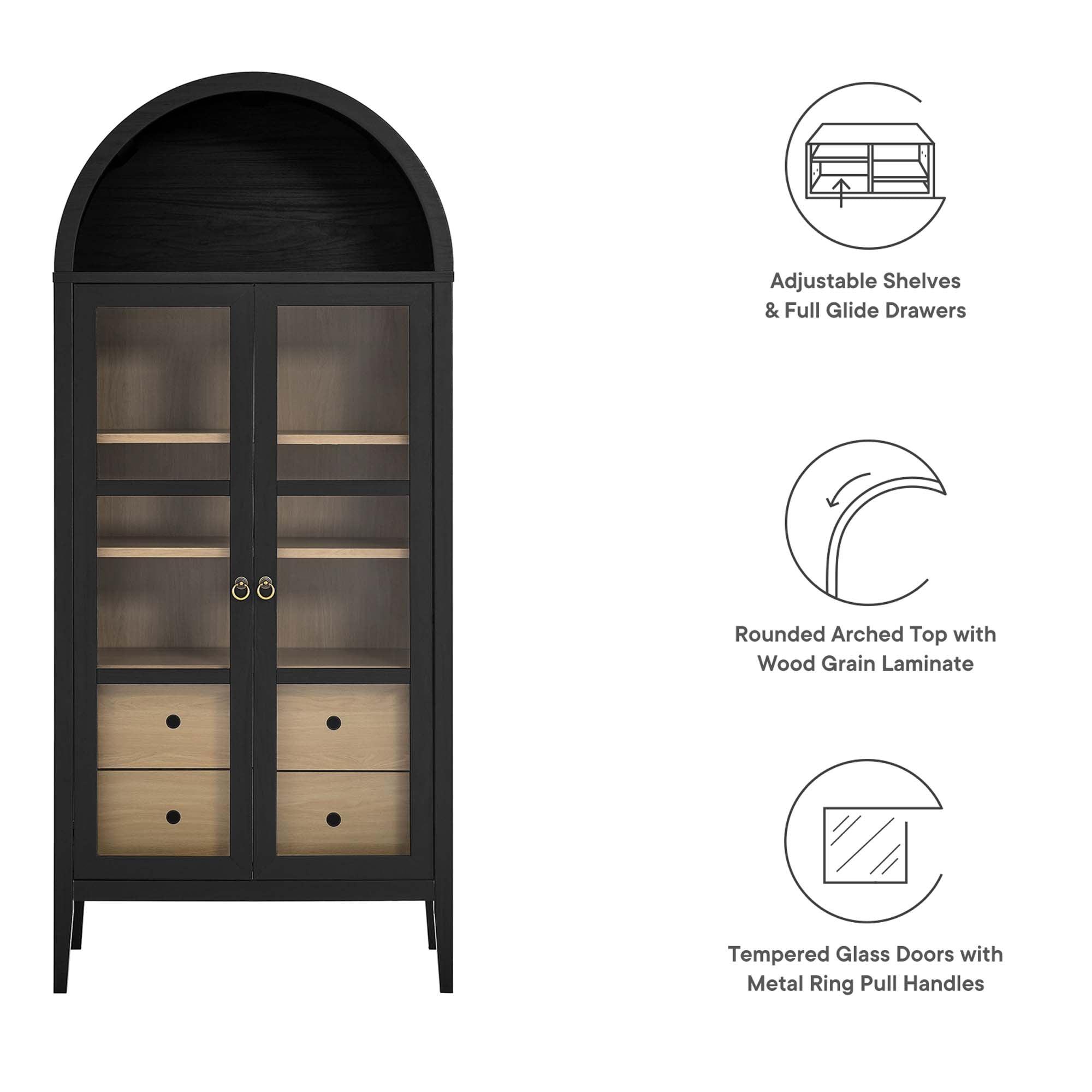 Nolan Tall Arched Storage Display Cabinet