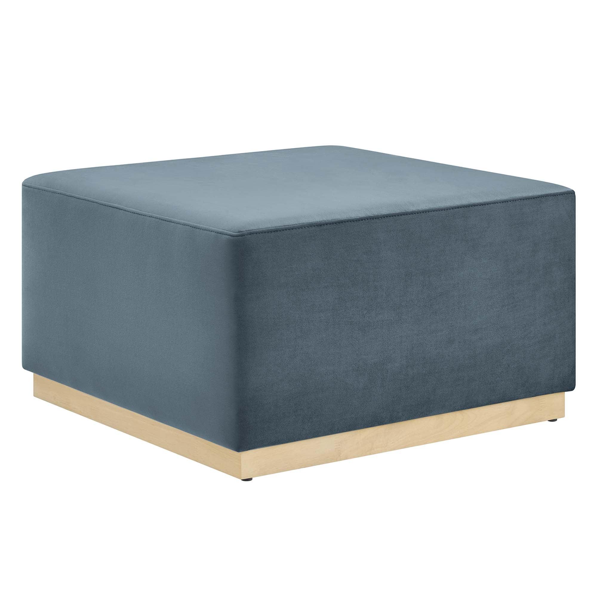 Tilden Large 28" Square Performance Velvet Upholstered Ottoman