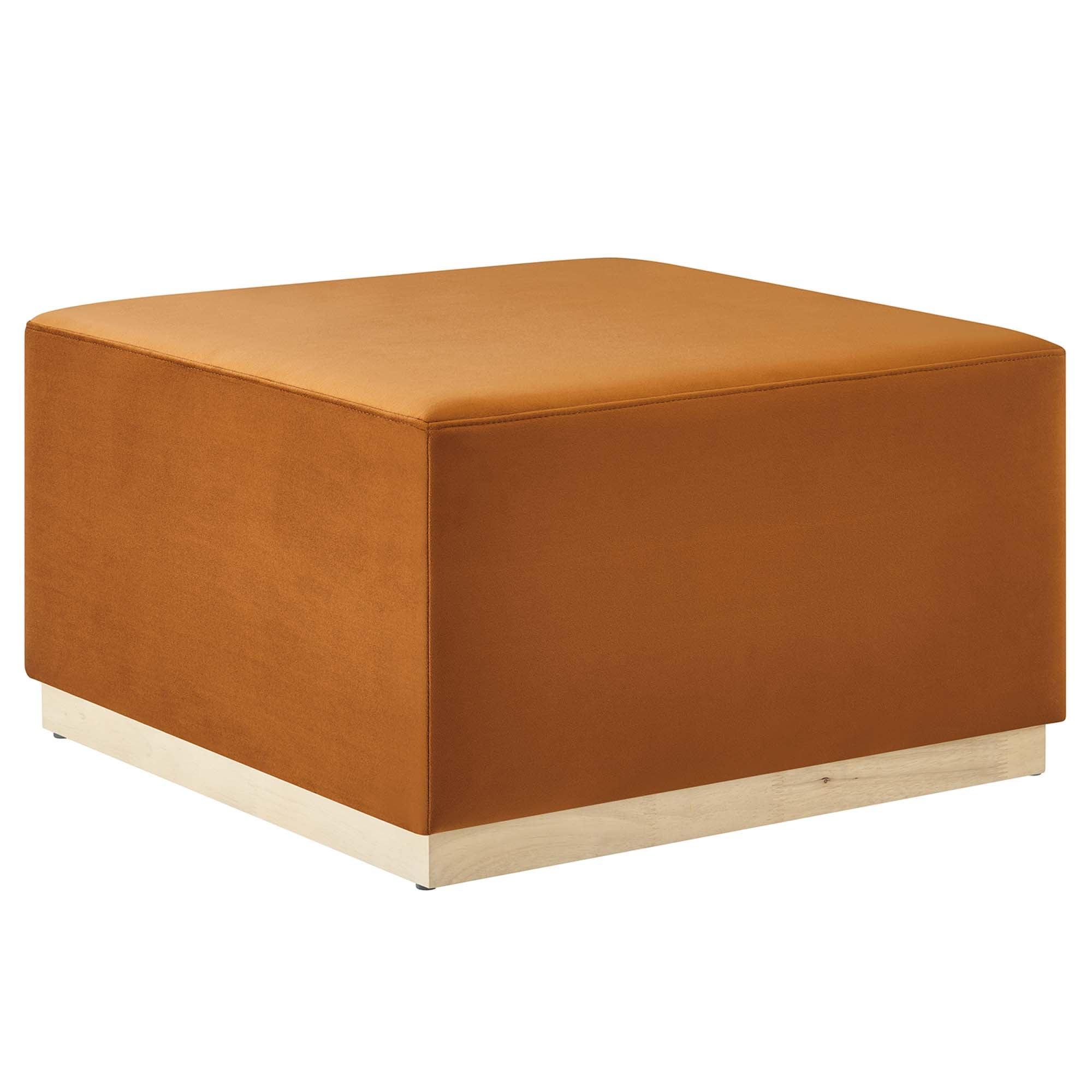 Tilden Large 28" Square Performance Velvet Upholstered Ottoman