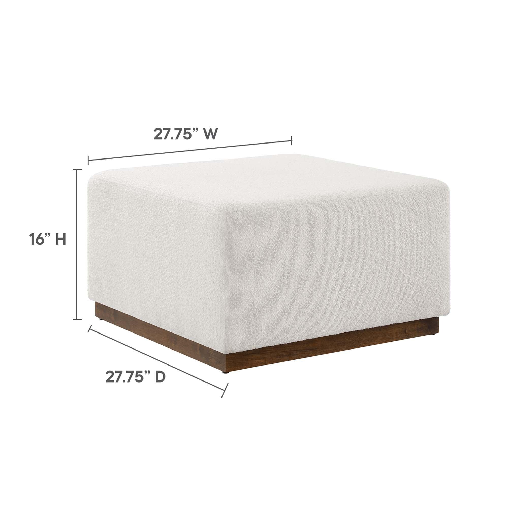 Tilden Large 28" Square Boucle Upholstered Ottoman