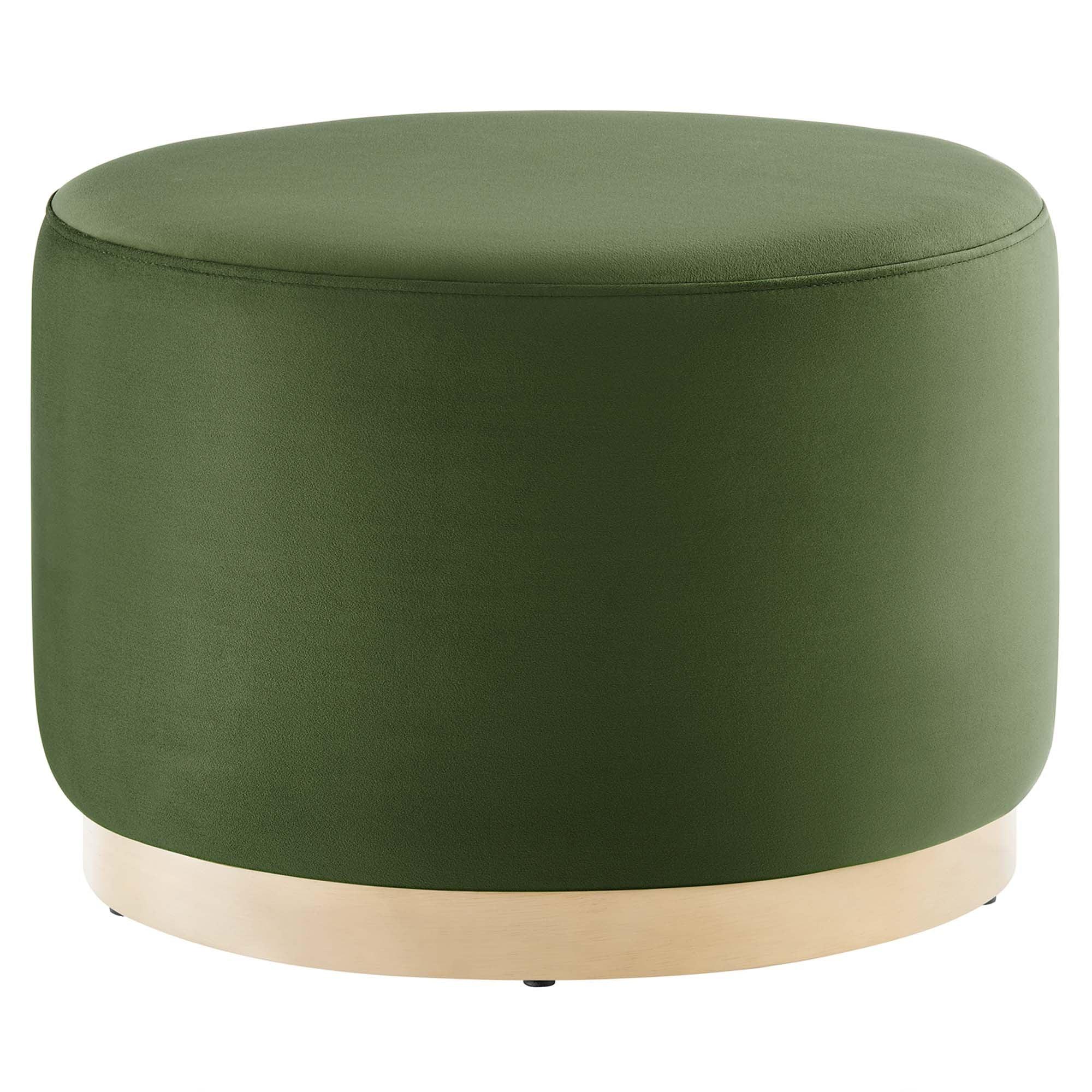 Tilden Large 23" Round Performance Velvet Upholstered Ottoman