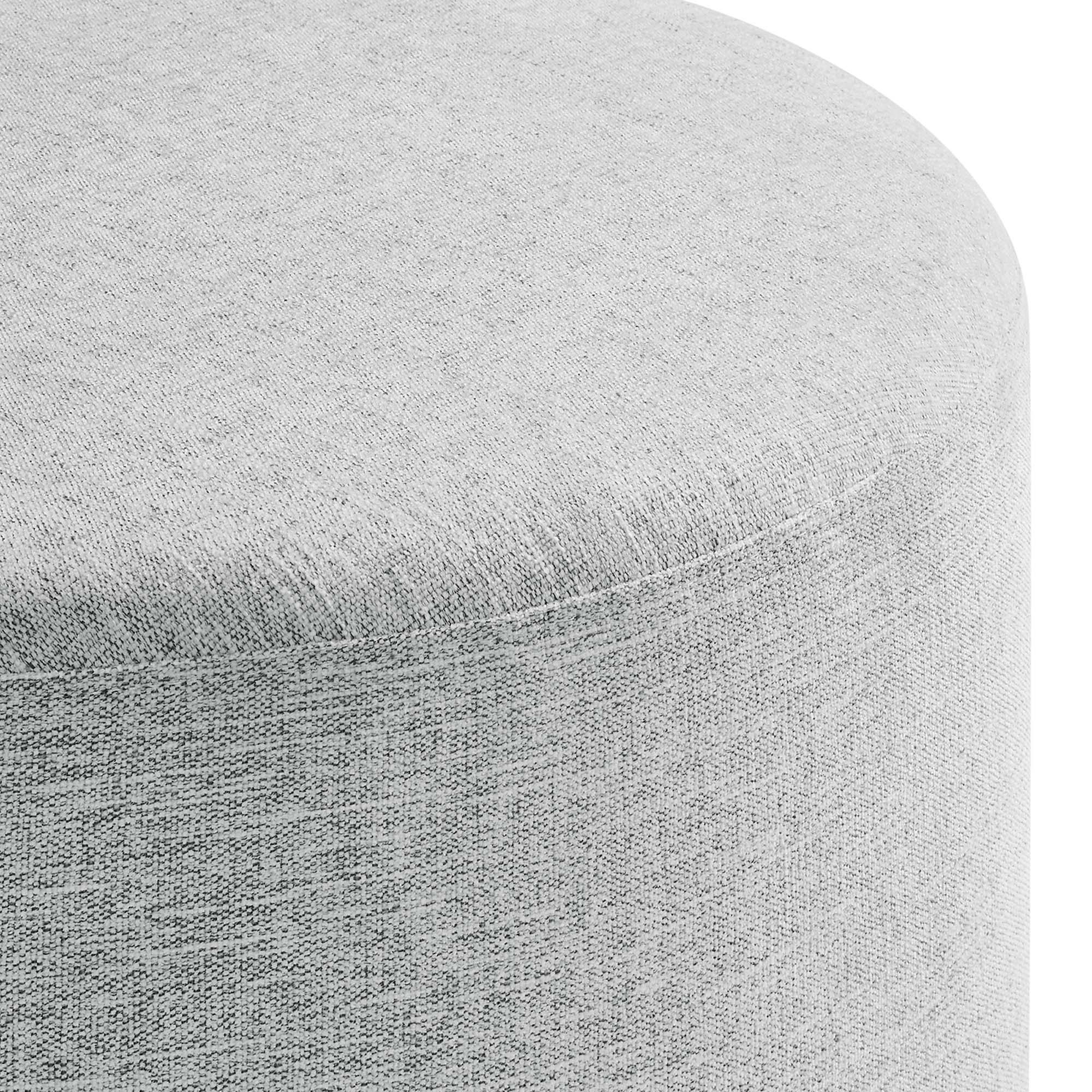 Callum Large 29" Round Woven Heathered Fabric Upholstered Ottoman