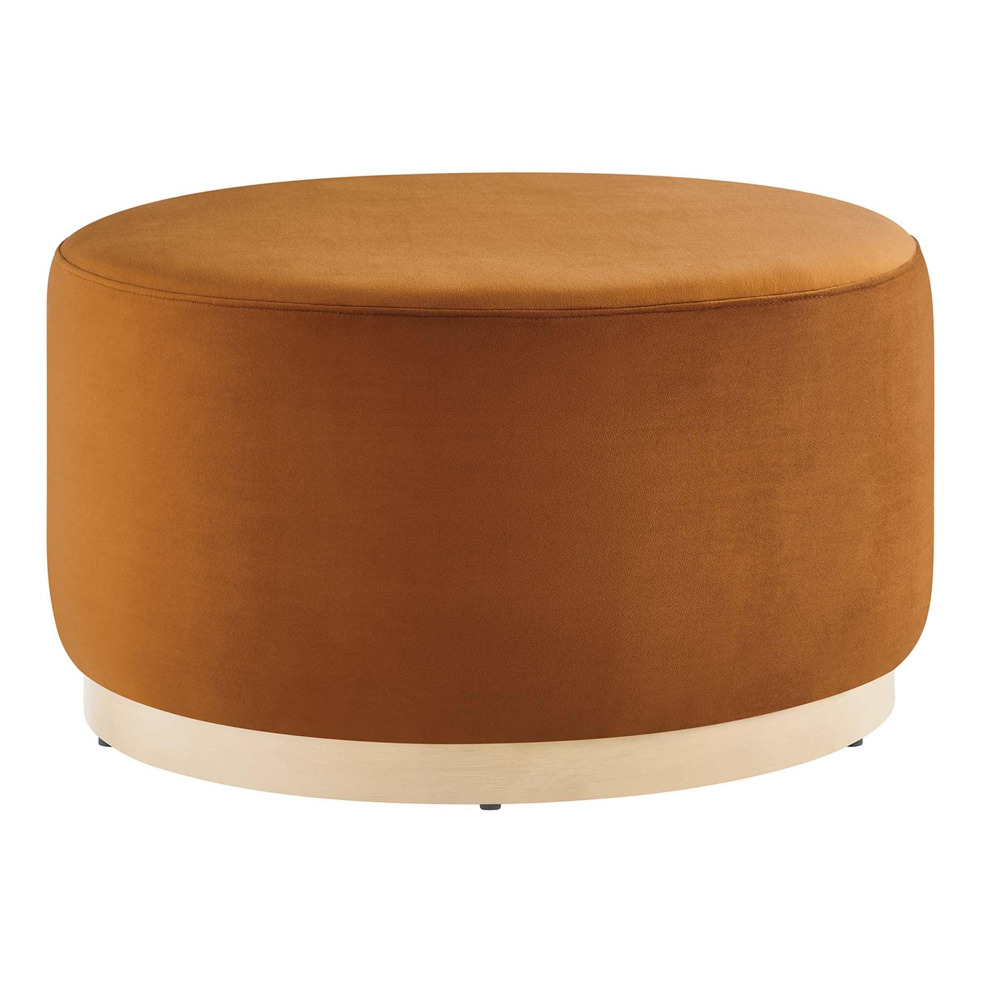 Tilden Large 29" Round Performance Velvet Upholstered Ottoman