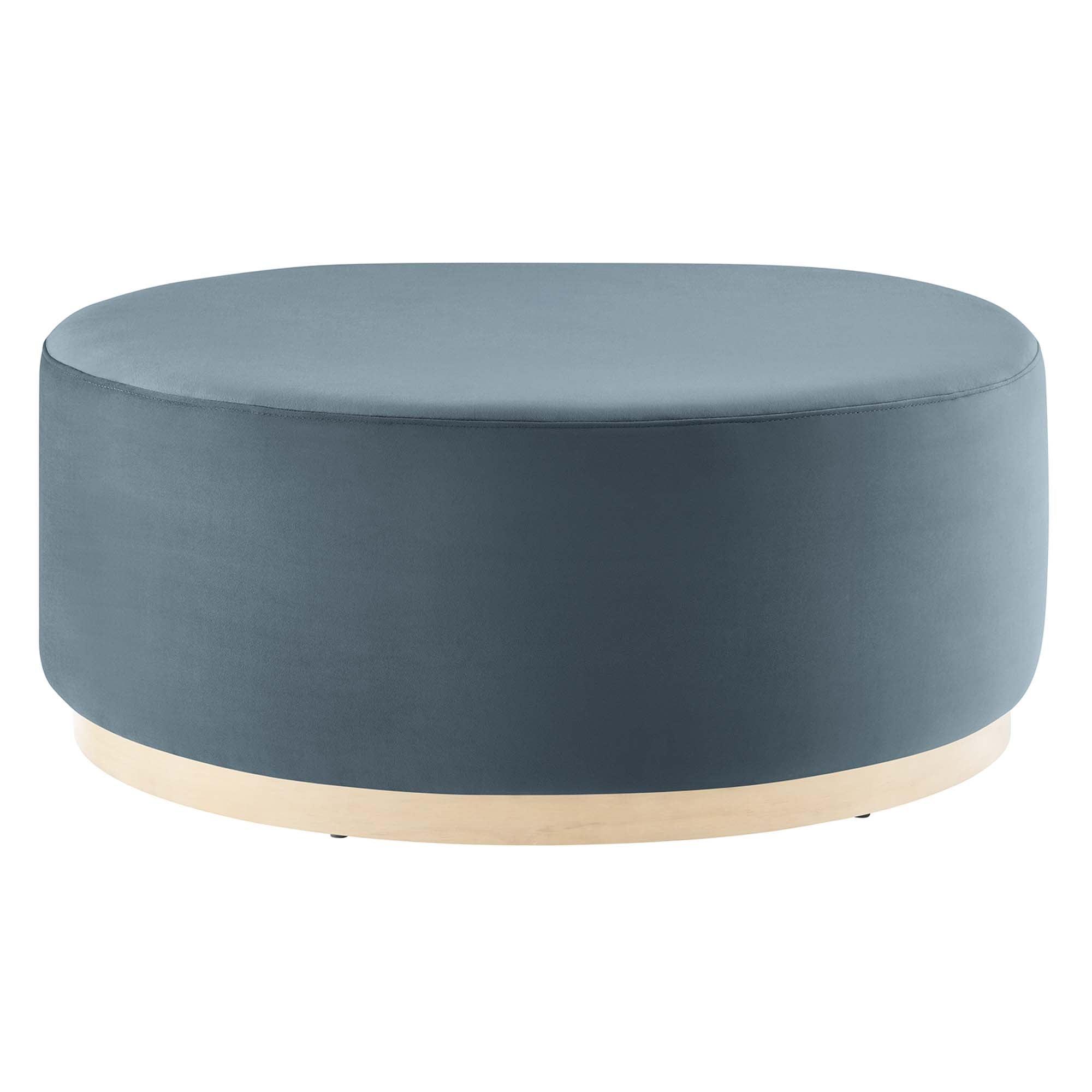 Tilden Large 38" Round Performance Velvet Upholstered Ottoman