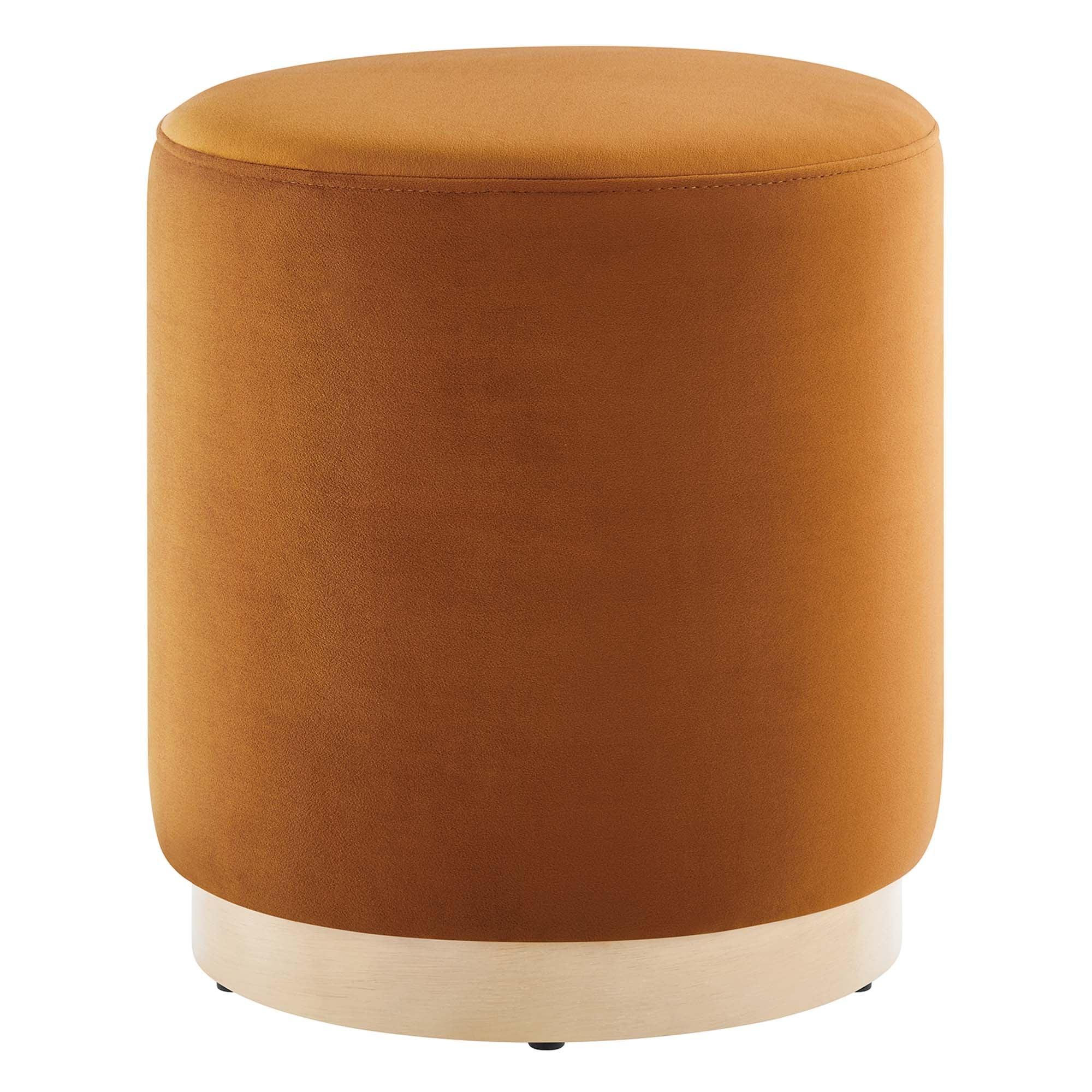 Tilden 16" Round Performance Velvet Upholstered Ottoman