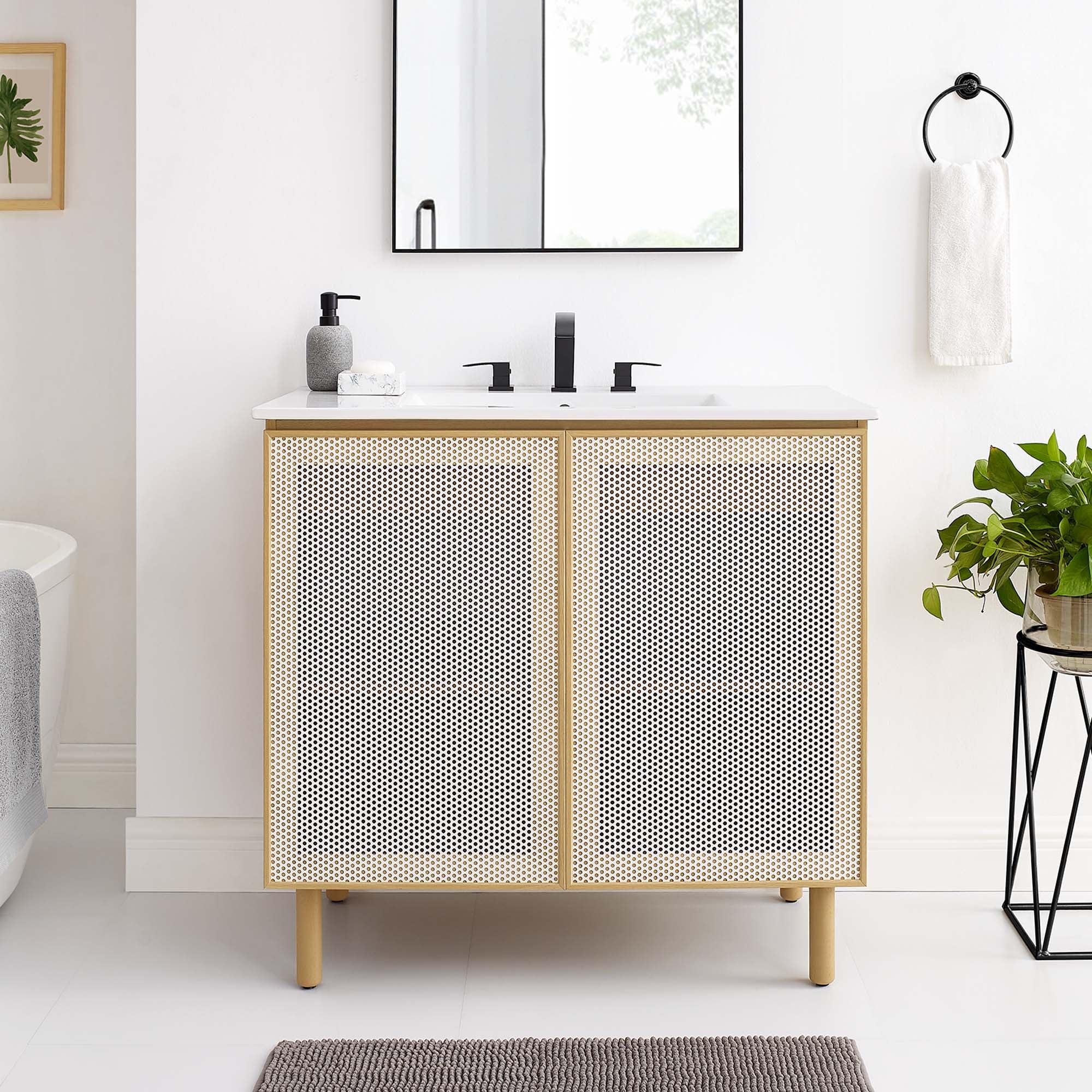 Calla 36" Perforated Metal Bathroom Vanity