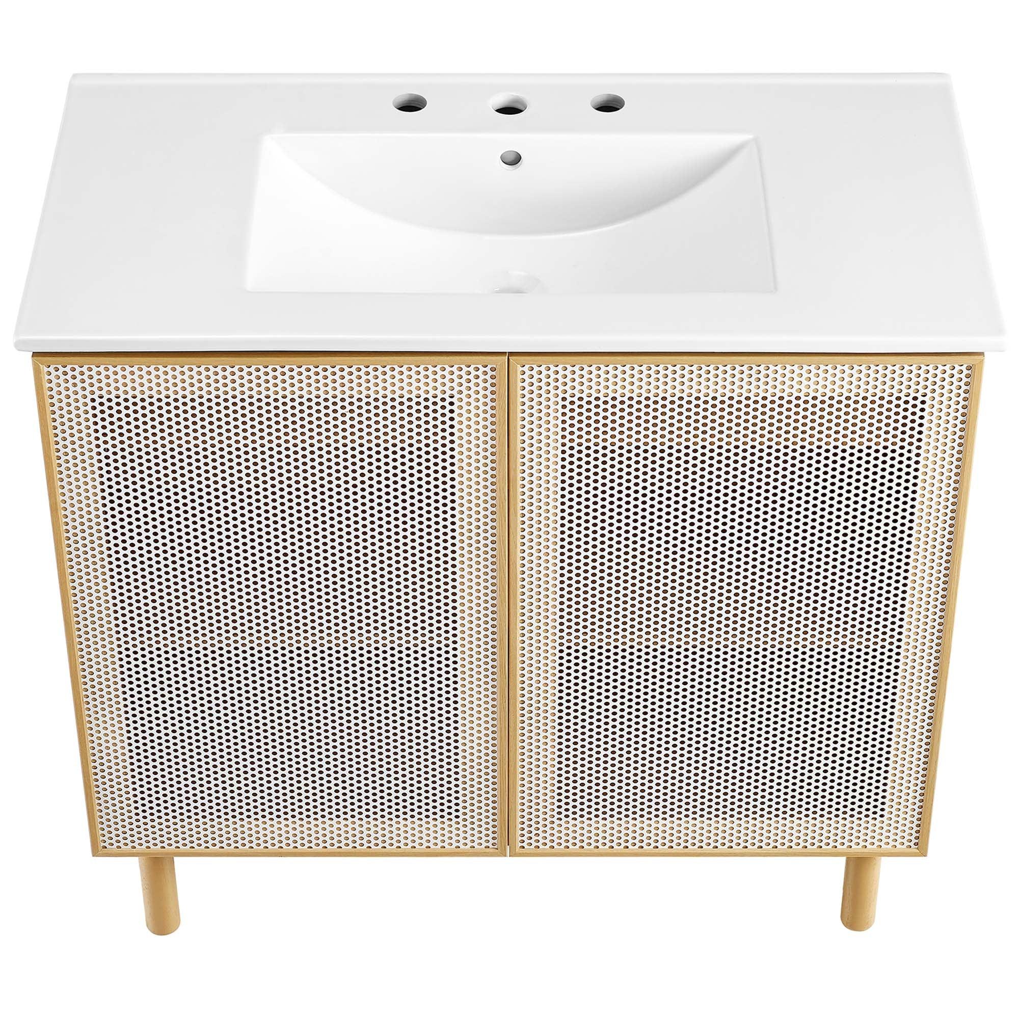 Calla 36" Perforated Metal Bathroom Vanity