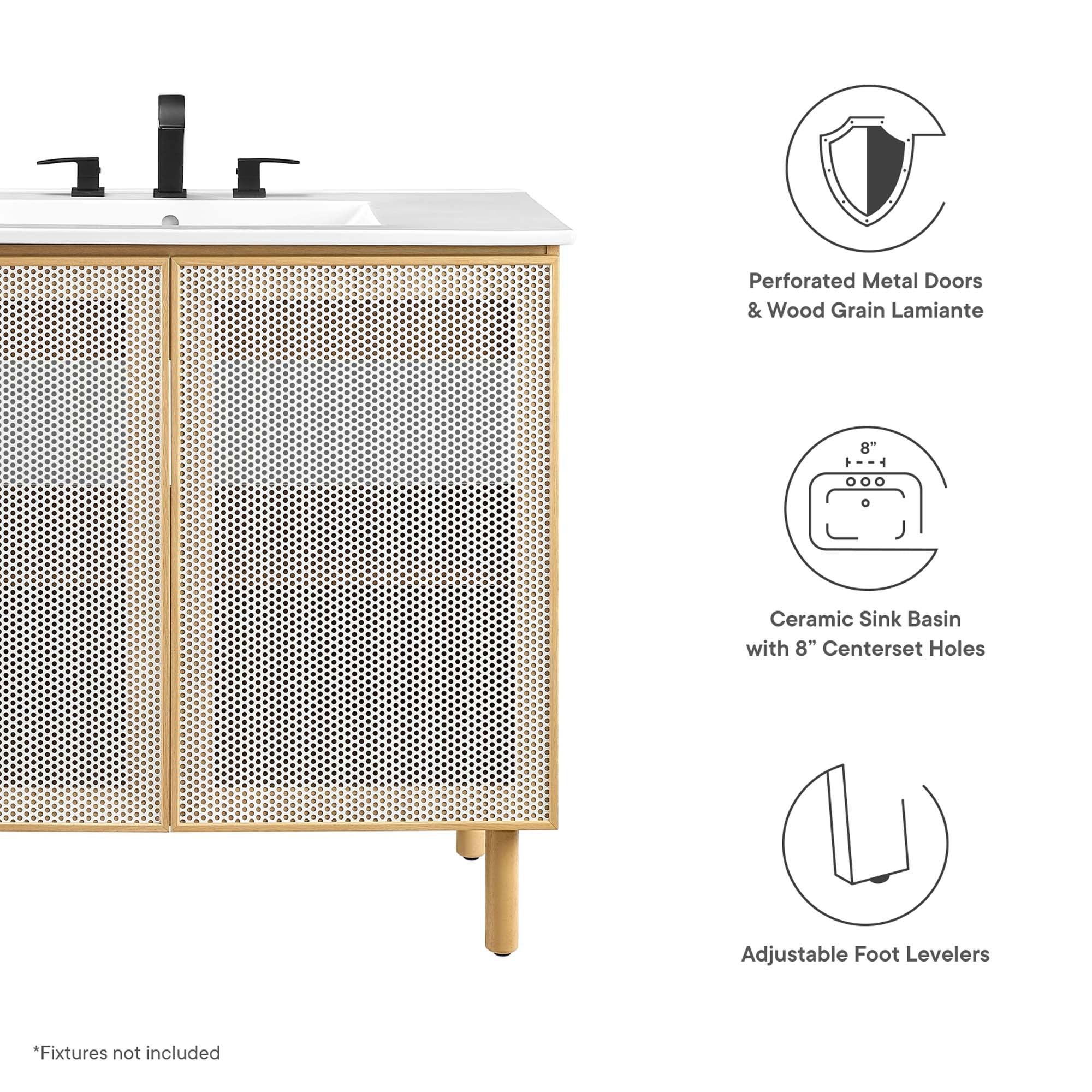 Calla 36" Perforated Metal Bathroom Vanity