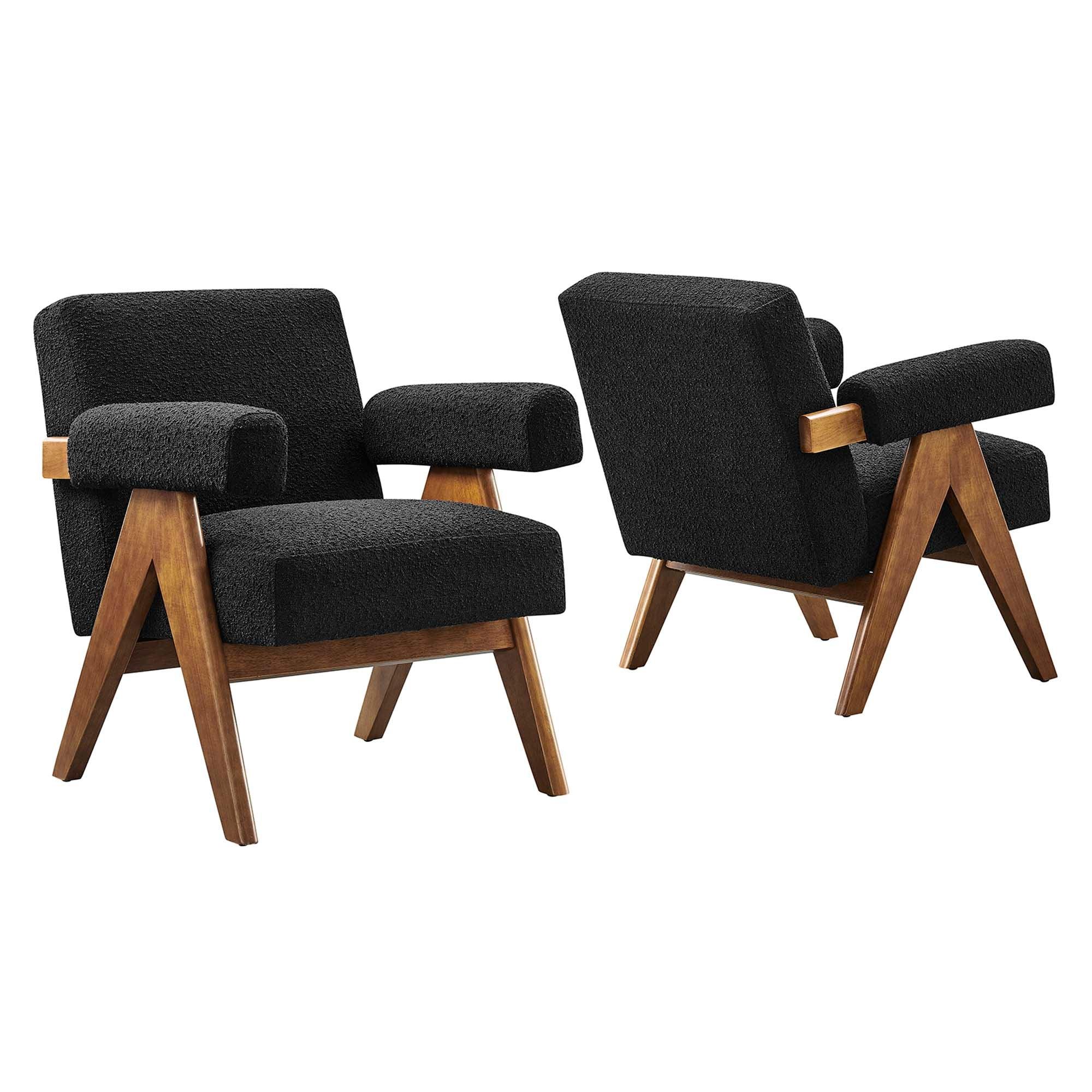 Lyra Boucle Fabric Armchair Set of 2