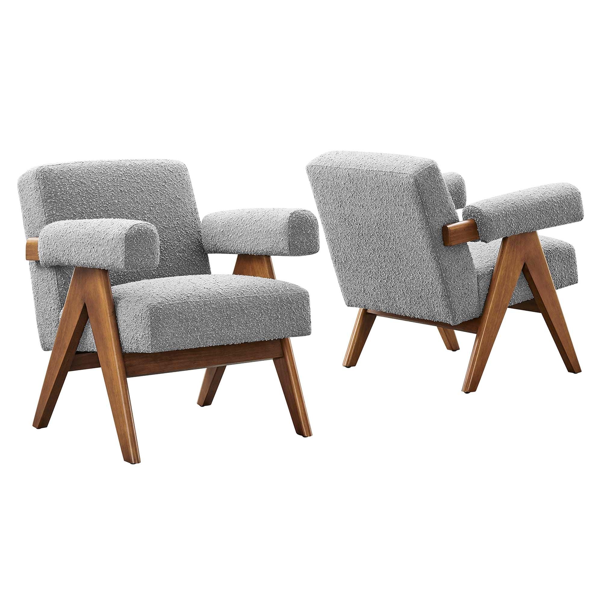 Lyra Boucle Fabric Armchair Set of 2