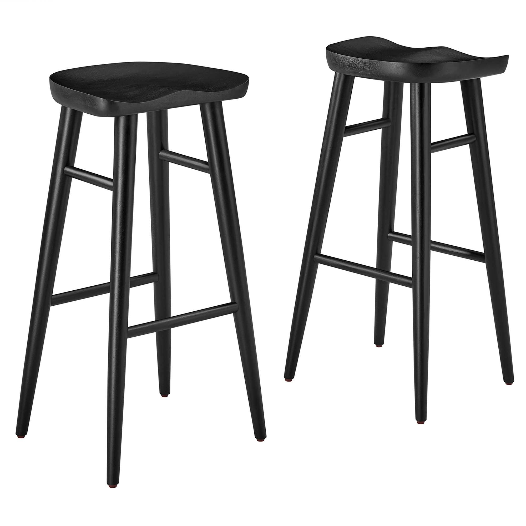 Saville Backless Wood Bar Stools Set of 2