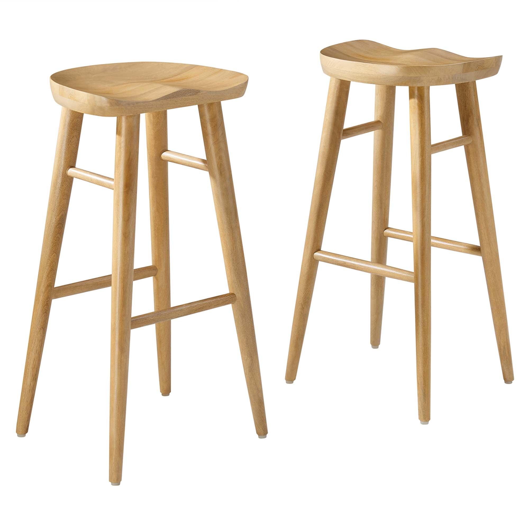 Saville Backless Wood Bar Stools Set of 2