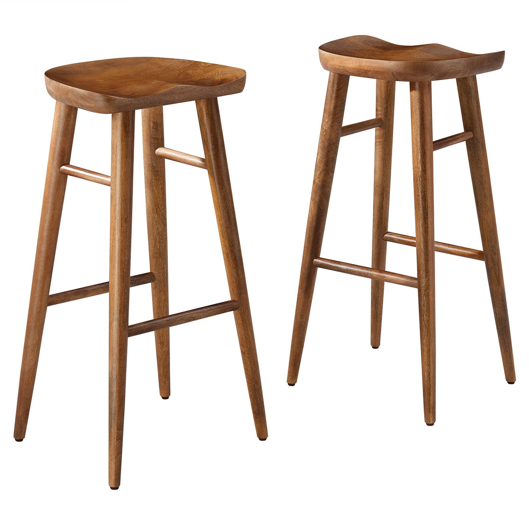 Saville Backless Wood Bar Stools Set of 2