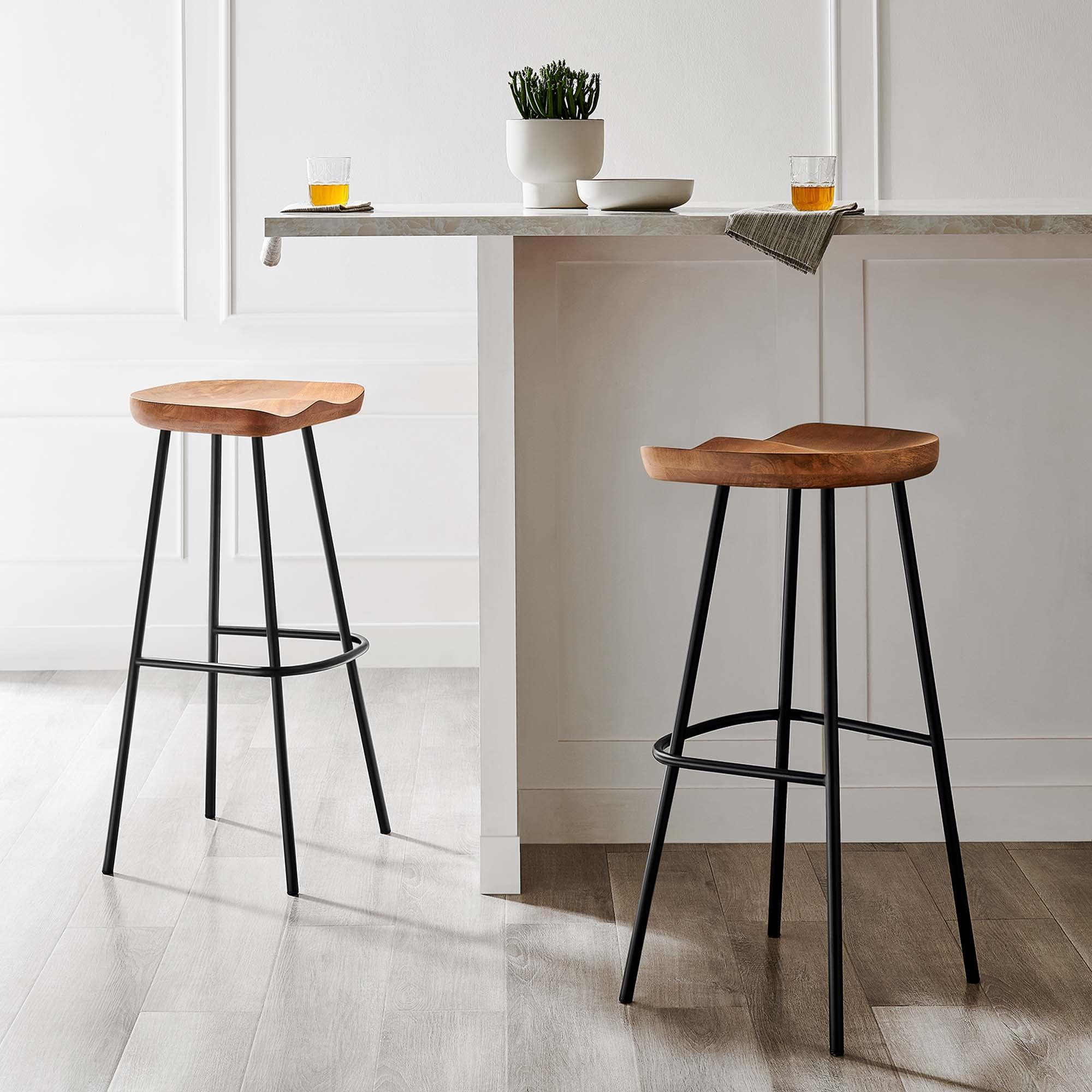 Concord Backless Wood Bar Stools Set of 2