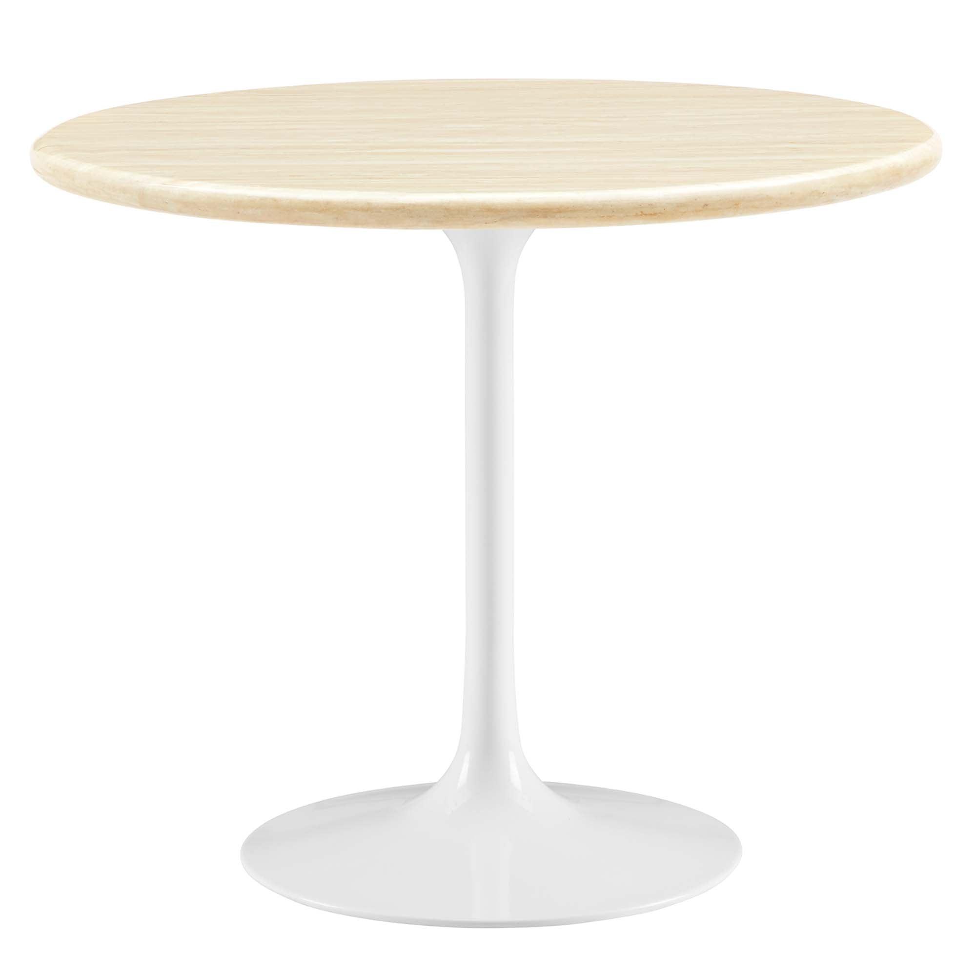 Lippa 36" Round Faux Travertine Dining Table