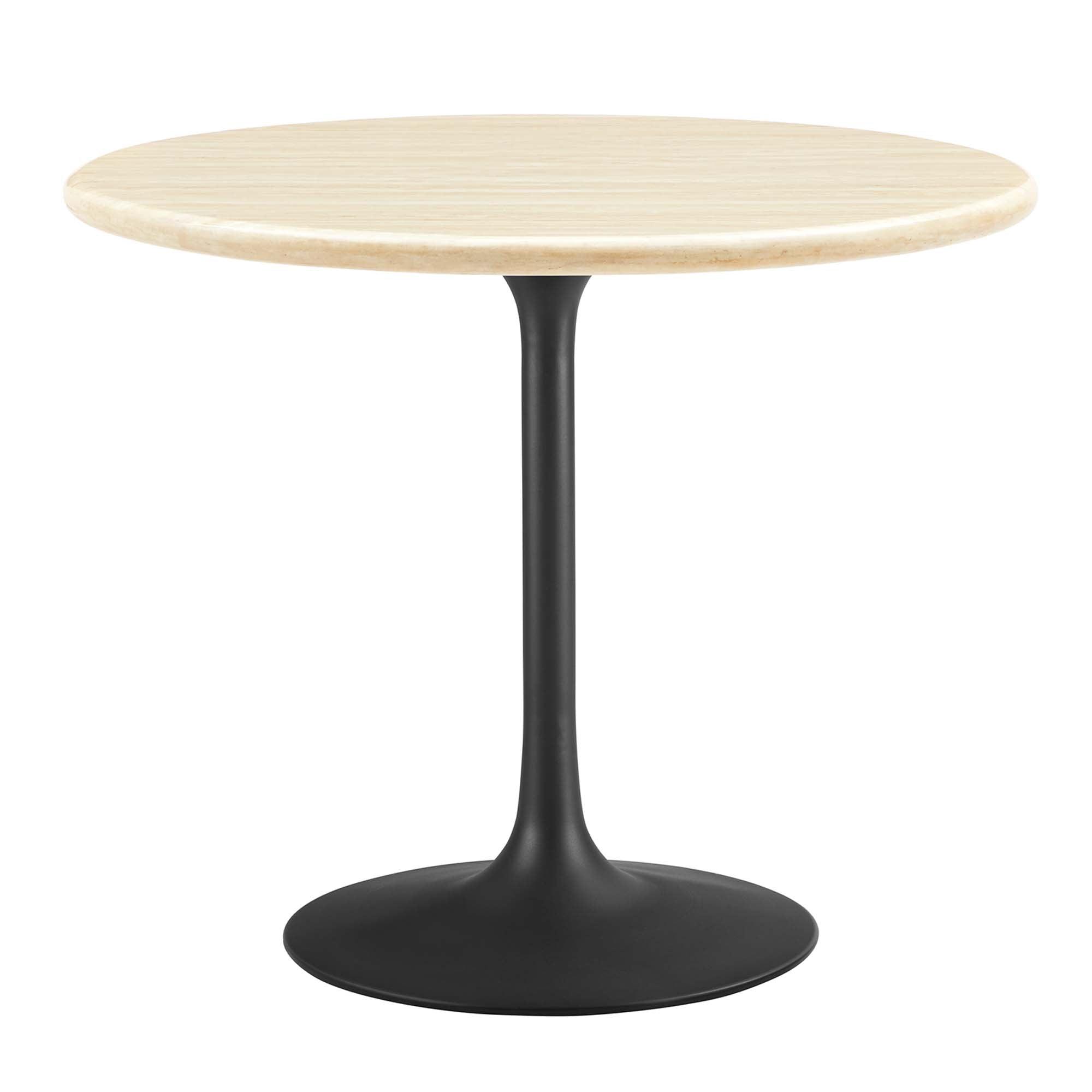 Lippa 36” Round Faux Travertine Dining Table