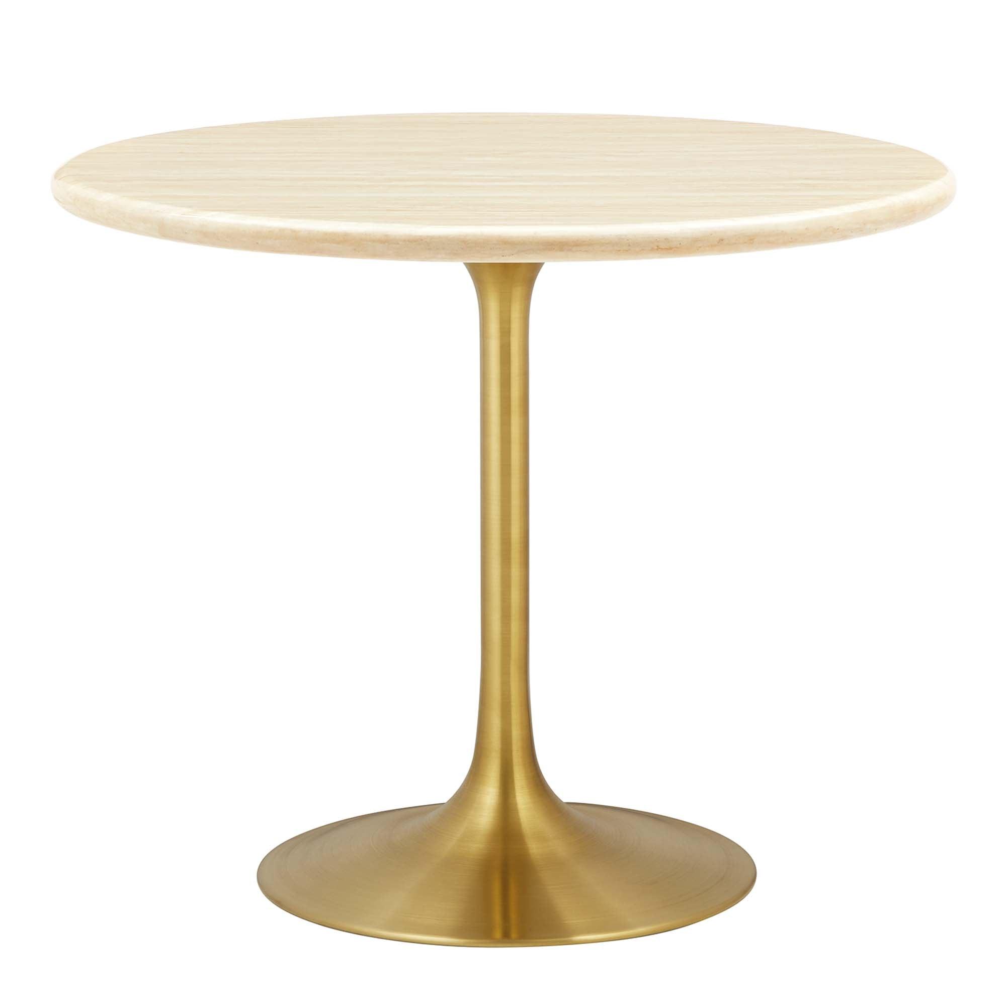 Lippa 36" Round Faux Travertine Dining Table