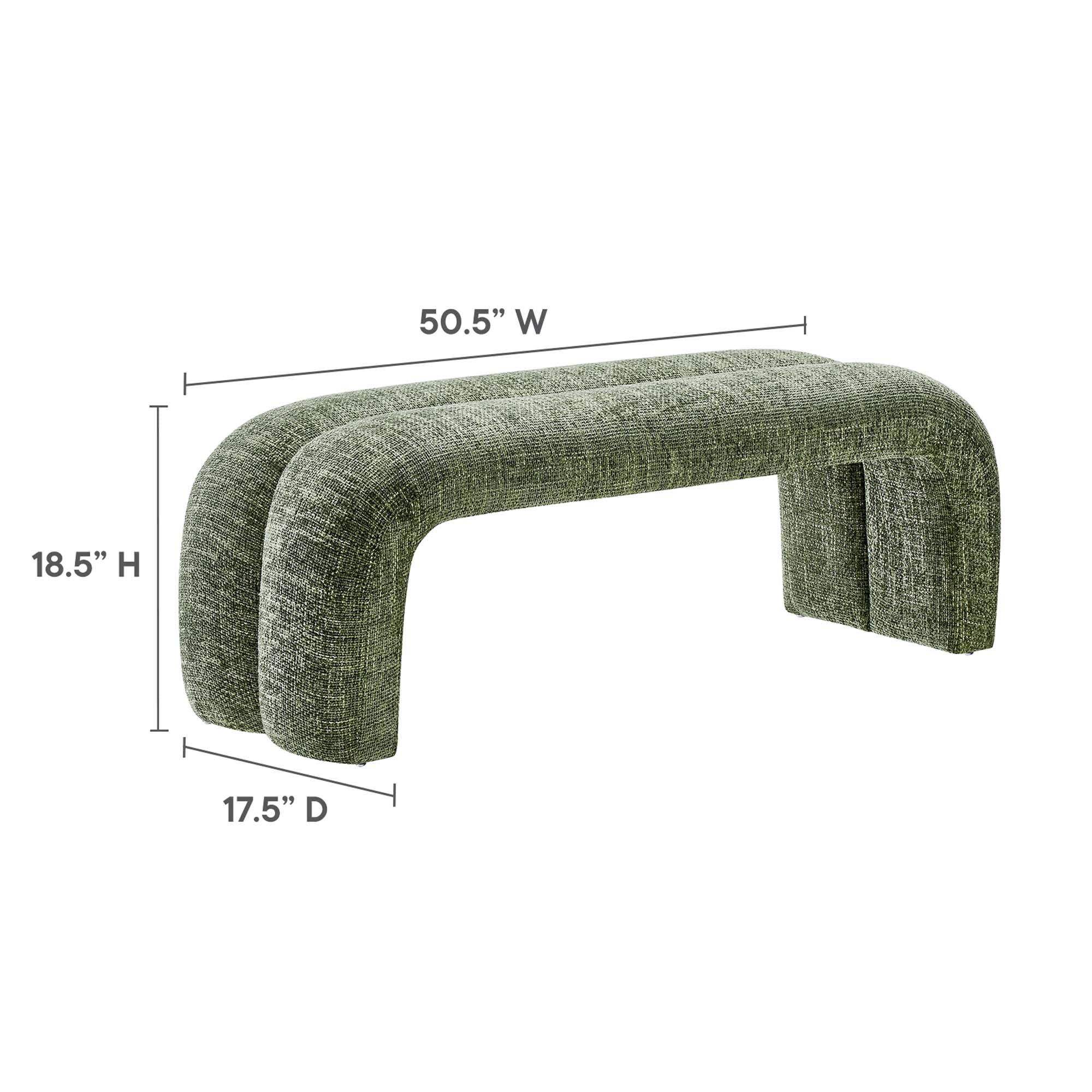 Dax 50.5" Chenille Upholstered Accent Bench