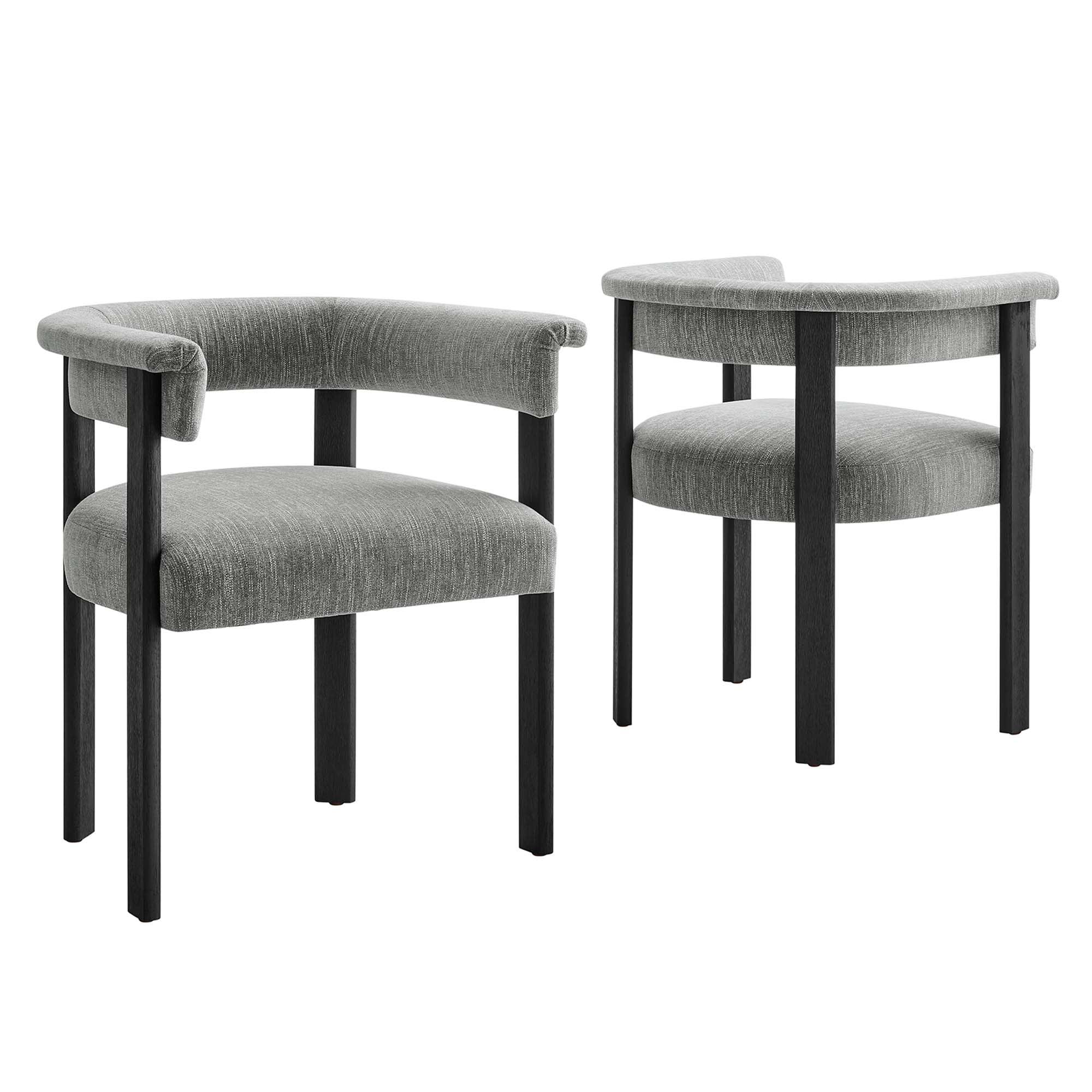 Imogen Fabric Upholstered Barrel Dining Chairs Set of 2