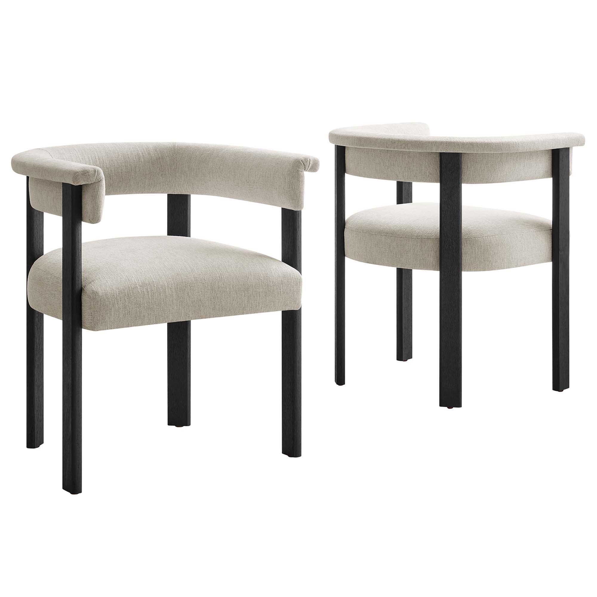 Imogen Fabric Upholstered Barrel Dining Chairs Set of 2