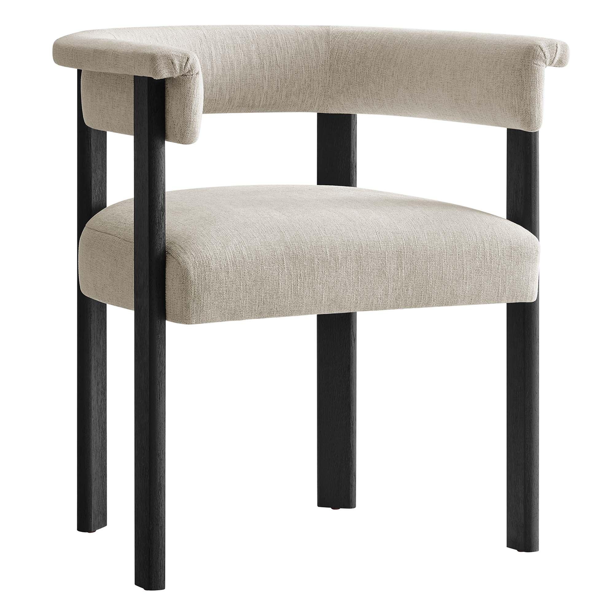 Imogen Fabric Upholstered Barrel Dining Chairs Set of 2