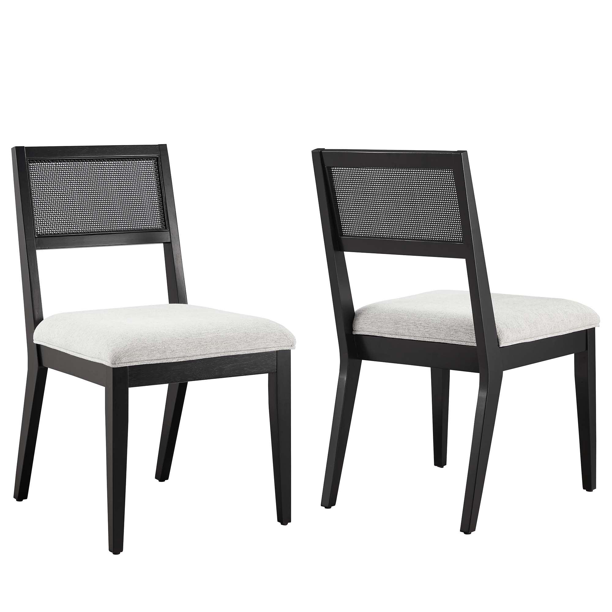 Nimba Faux Rattan Fabric Dining Chairs Set of 2