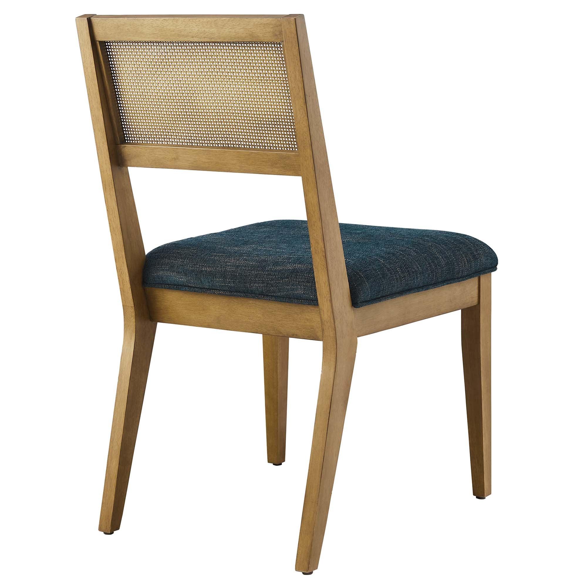 Nimba Faux Rattan Fabric Dining Chairs Set of 2