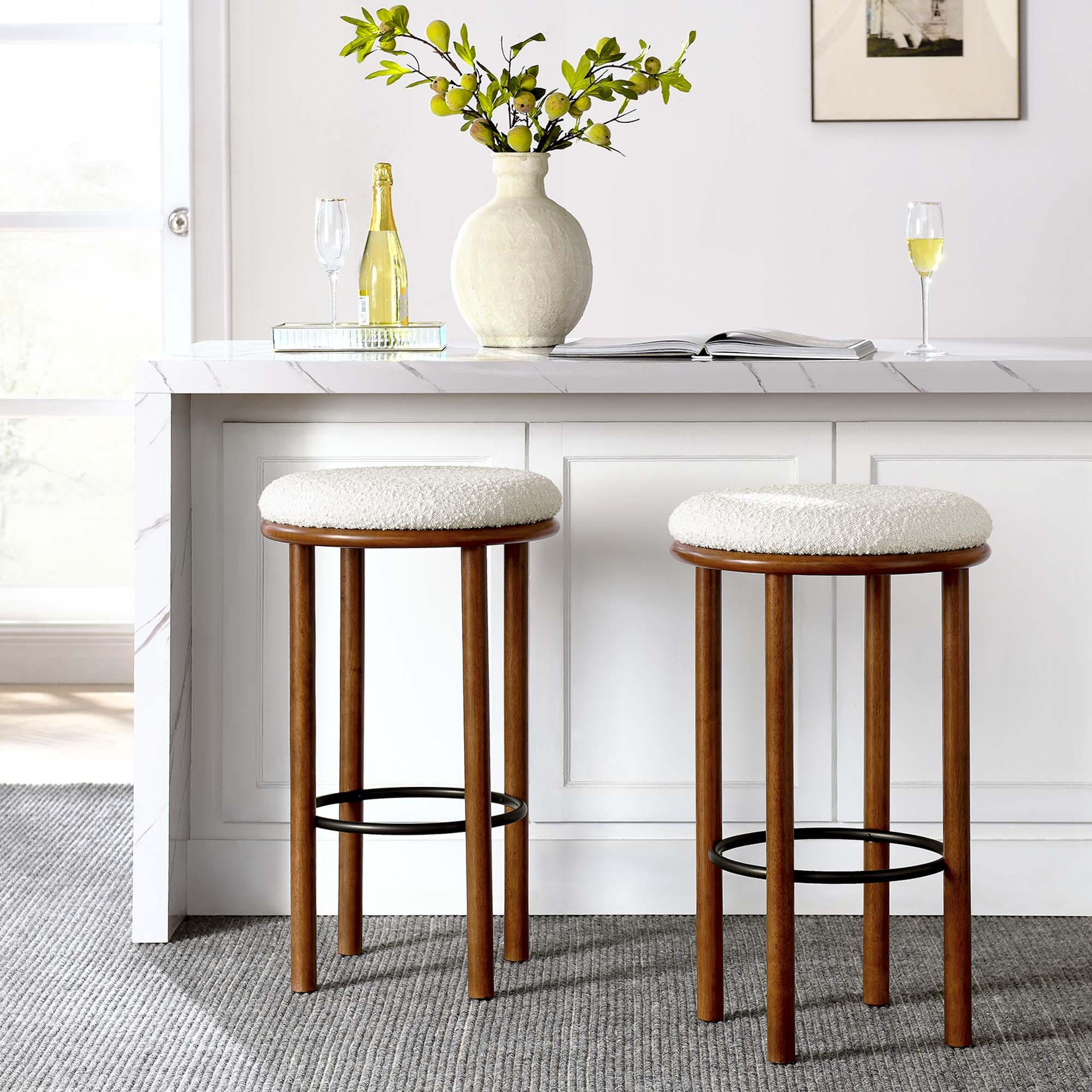 Fable Boucle Fabric Bar Stools Set of 2