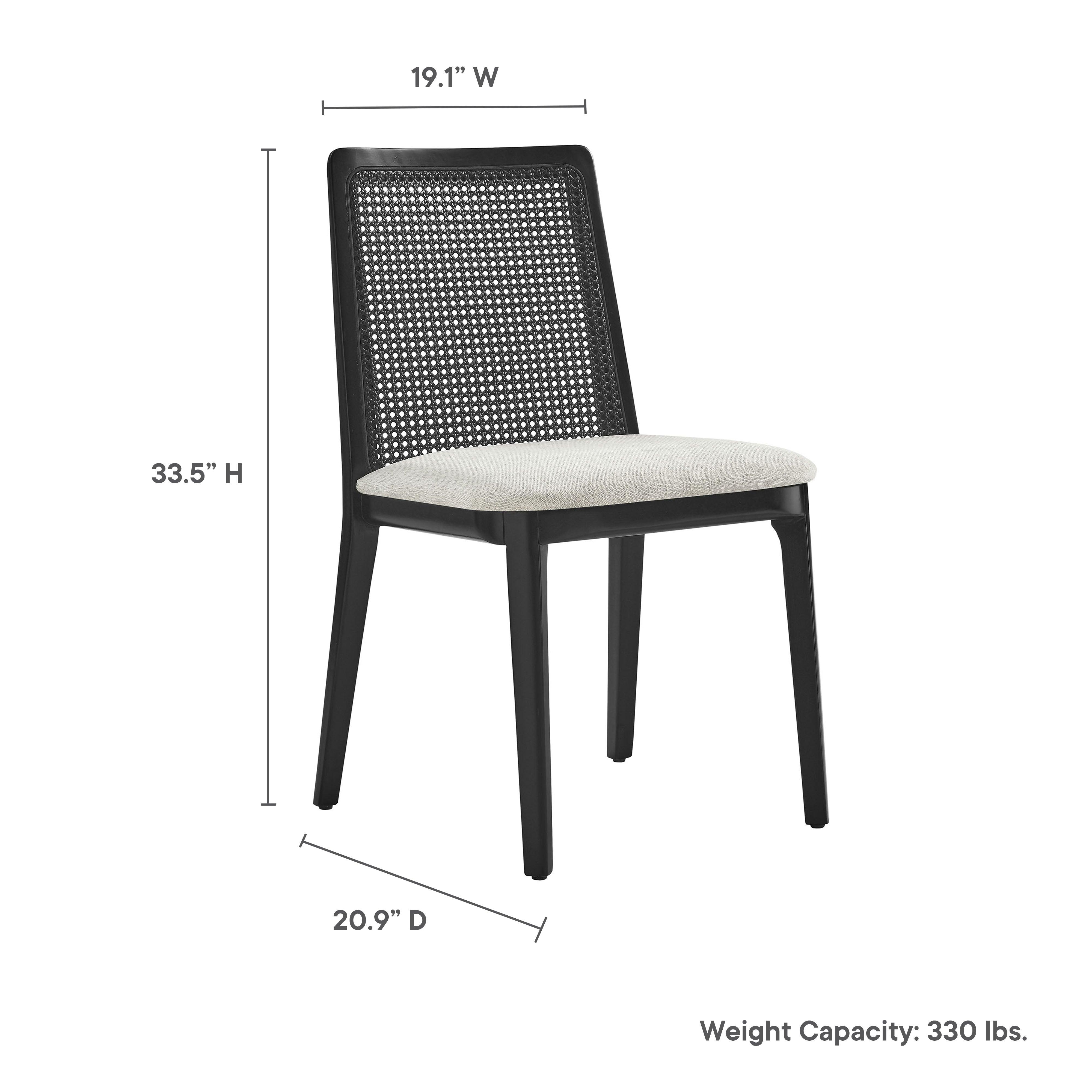 Monarch Wood and Rattan Dining Side Chair