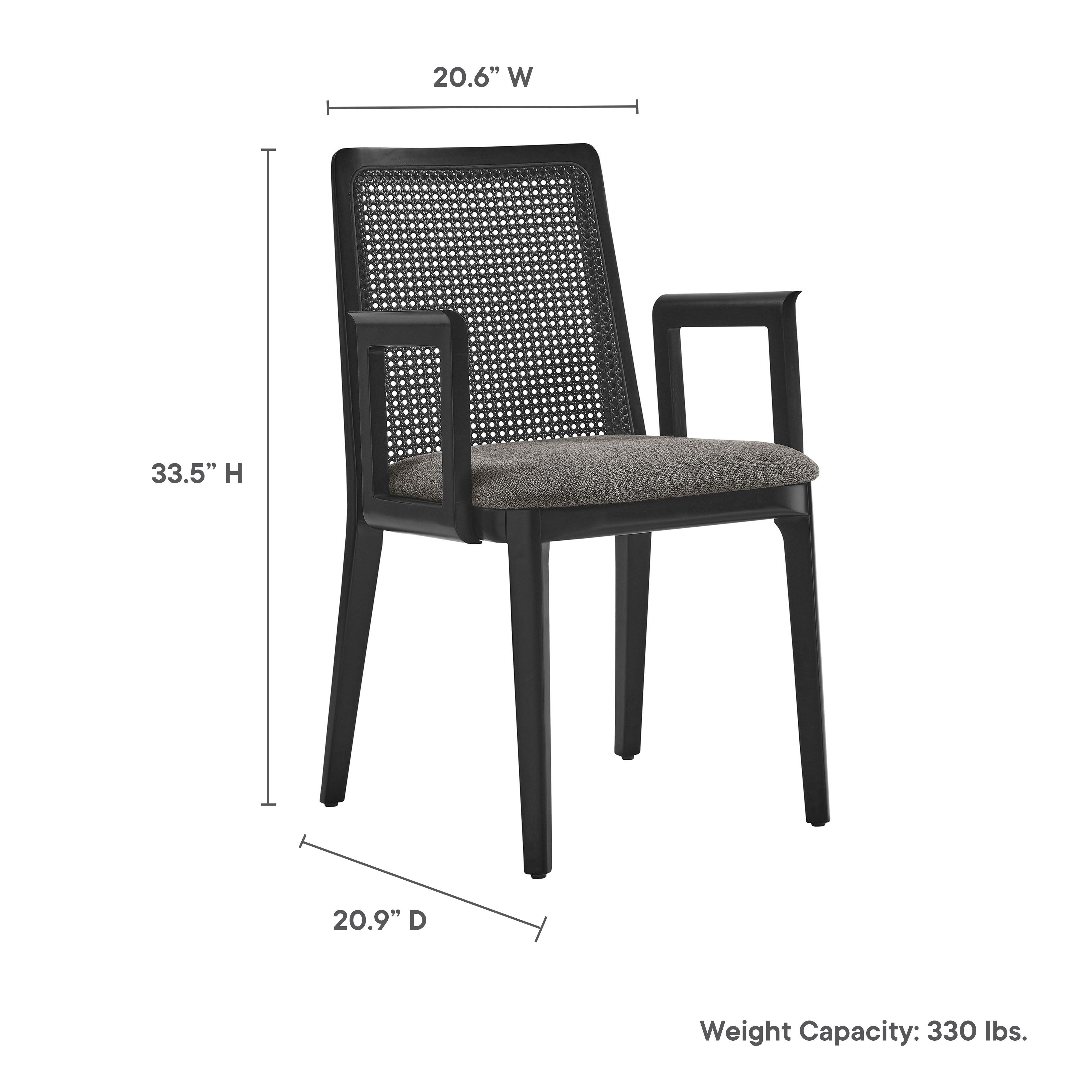 Monarch Wood and Rattan Dining Armchair