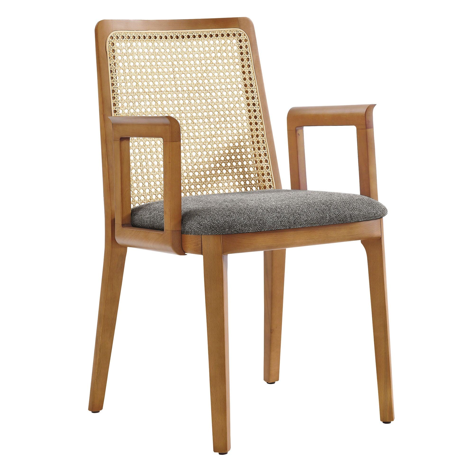 Monarch Wood and Rattan Dining Armchair