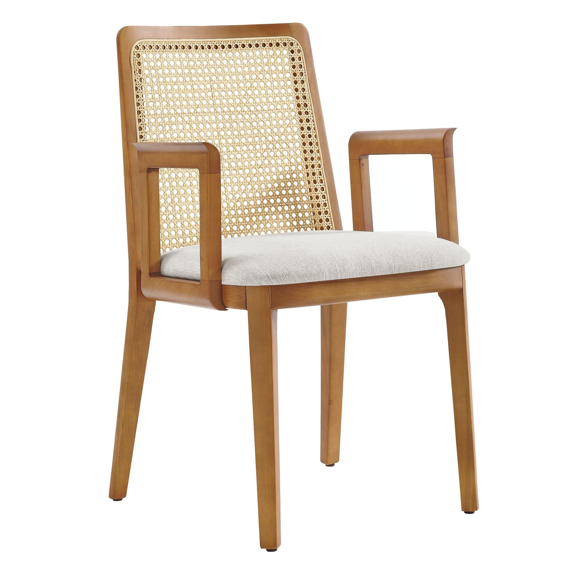 Monarch Wood and Rattan Dining Armchair