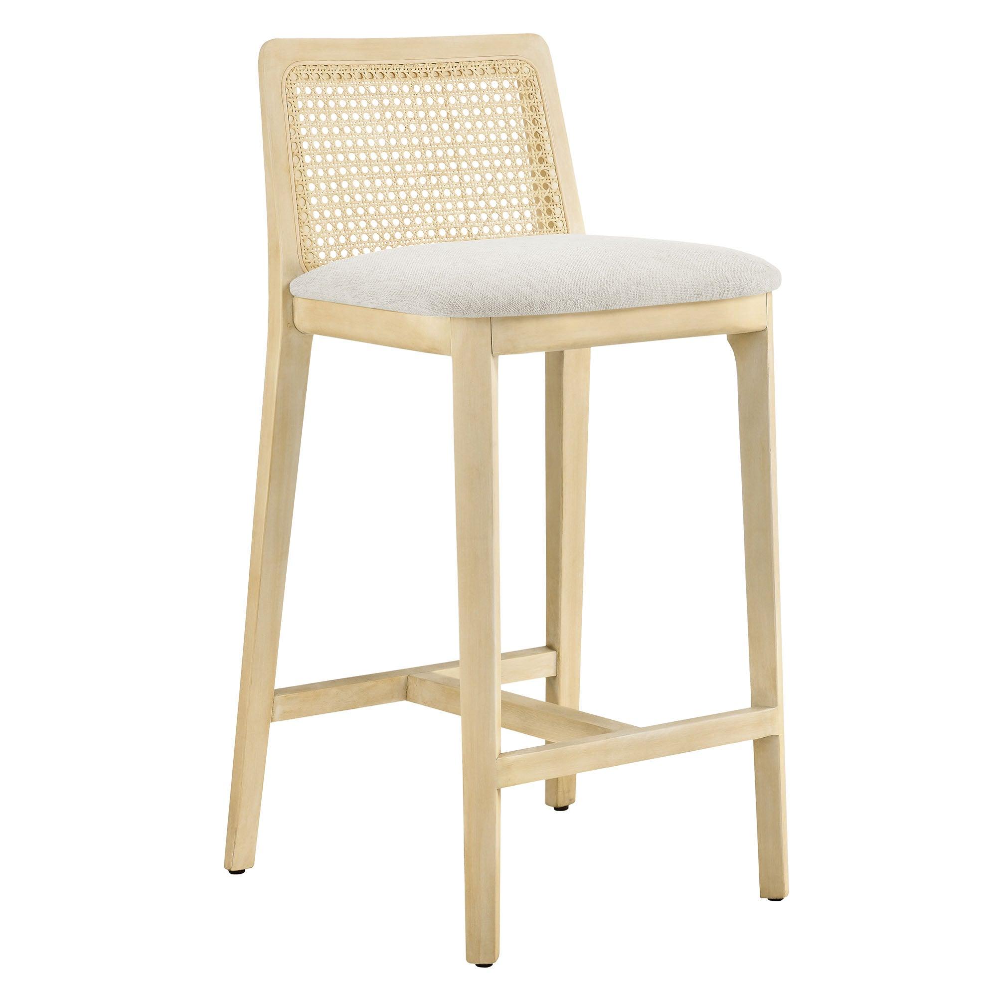 Monarch Wood and Rattan Counter Stool