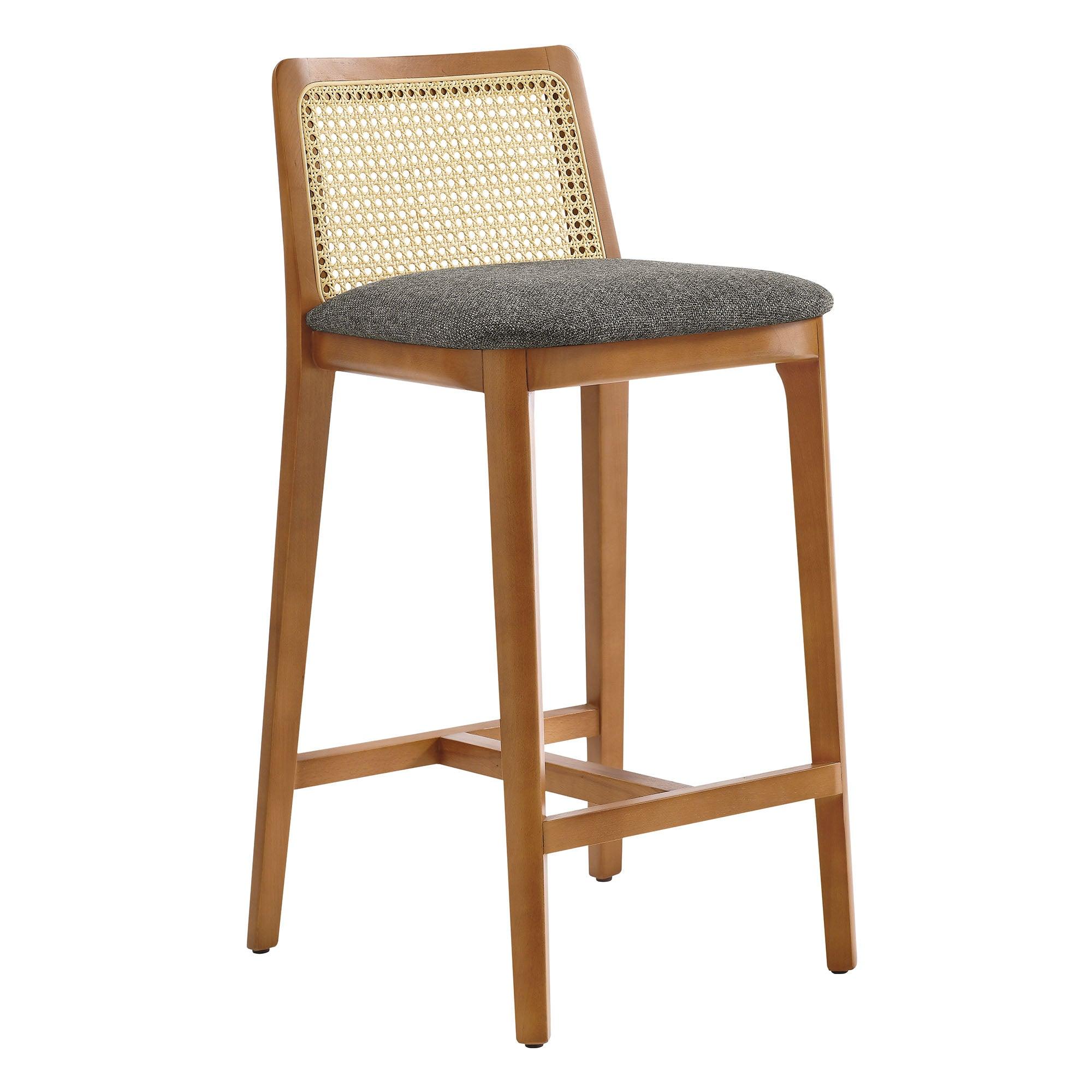 Monarch Wood and Rattan Counter Stool