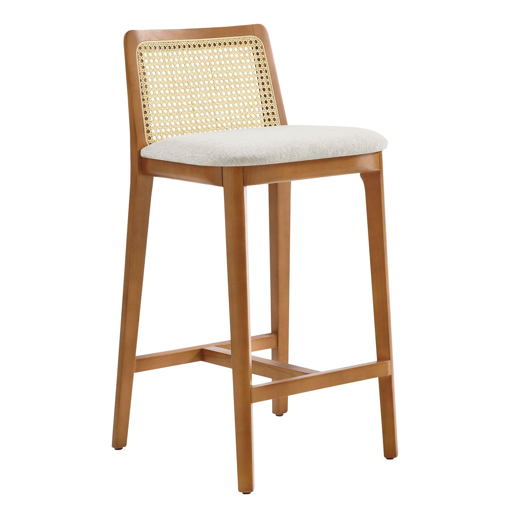 Monarch Wood and Rattan Counter Stool