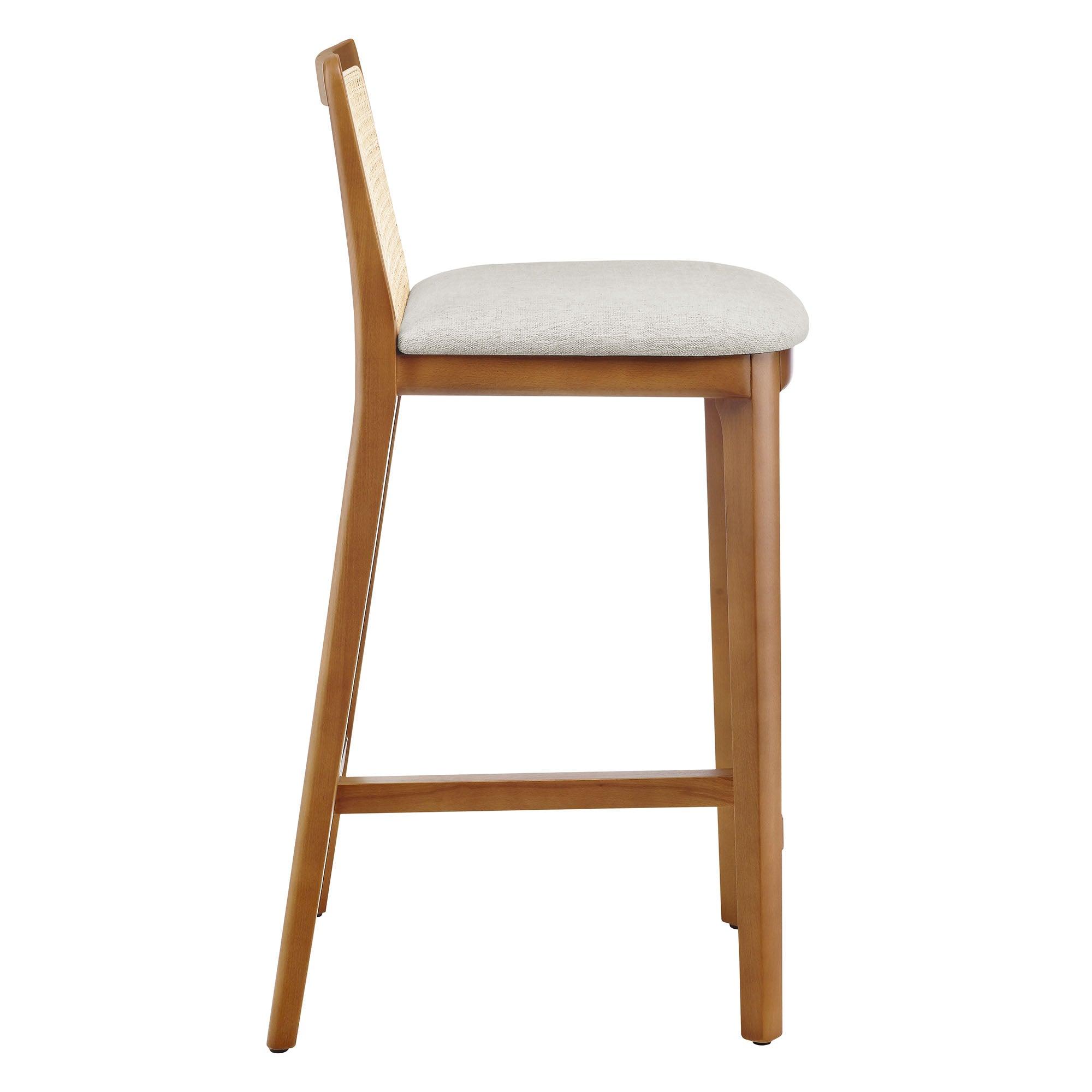 Monarch Wood and Rattan Counter Stool