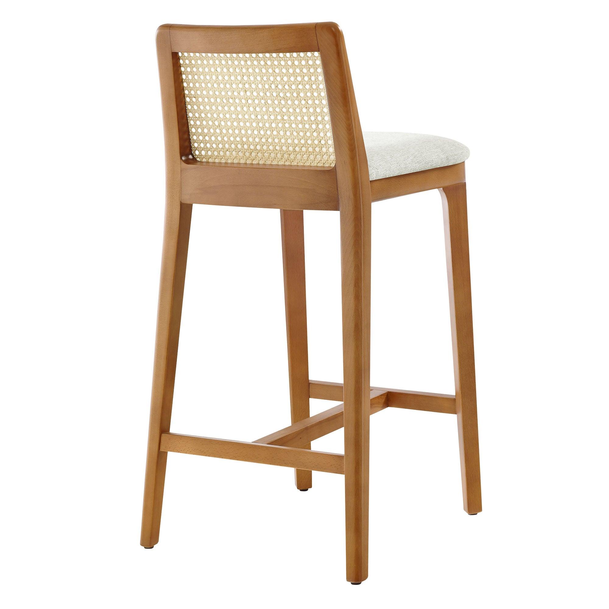 Monarch Wood and Rattan Counter Stool