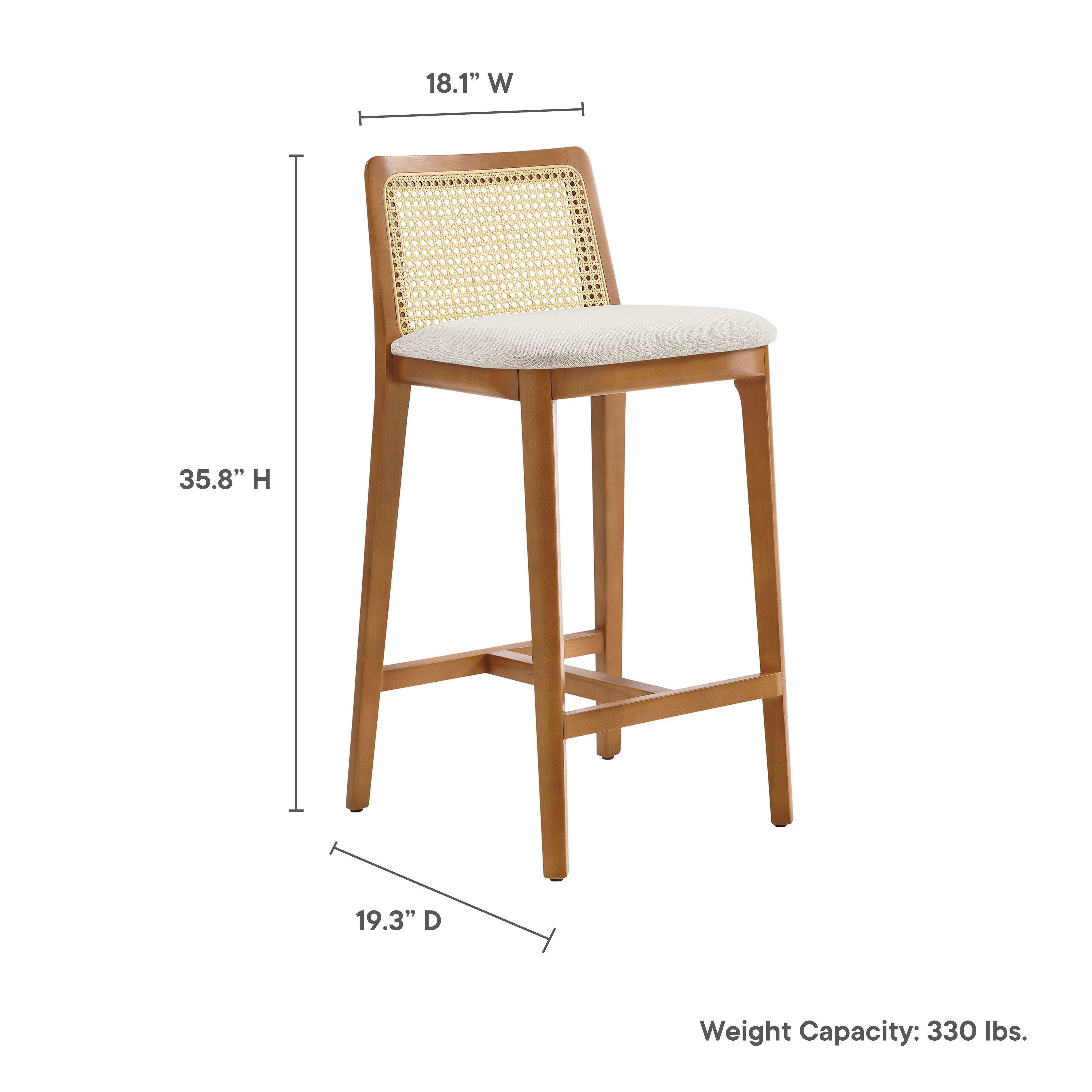 Monarch Wood and Rattan Counter Stool